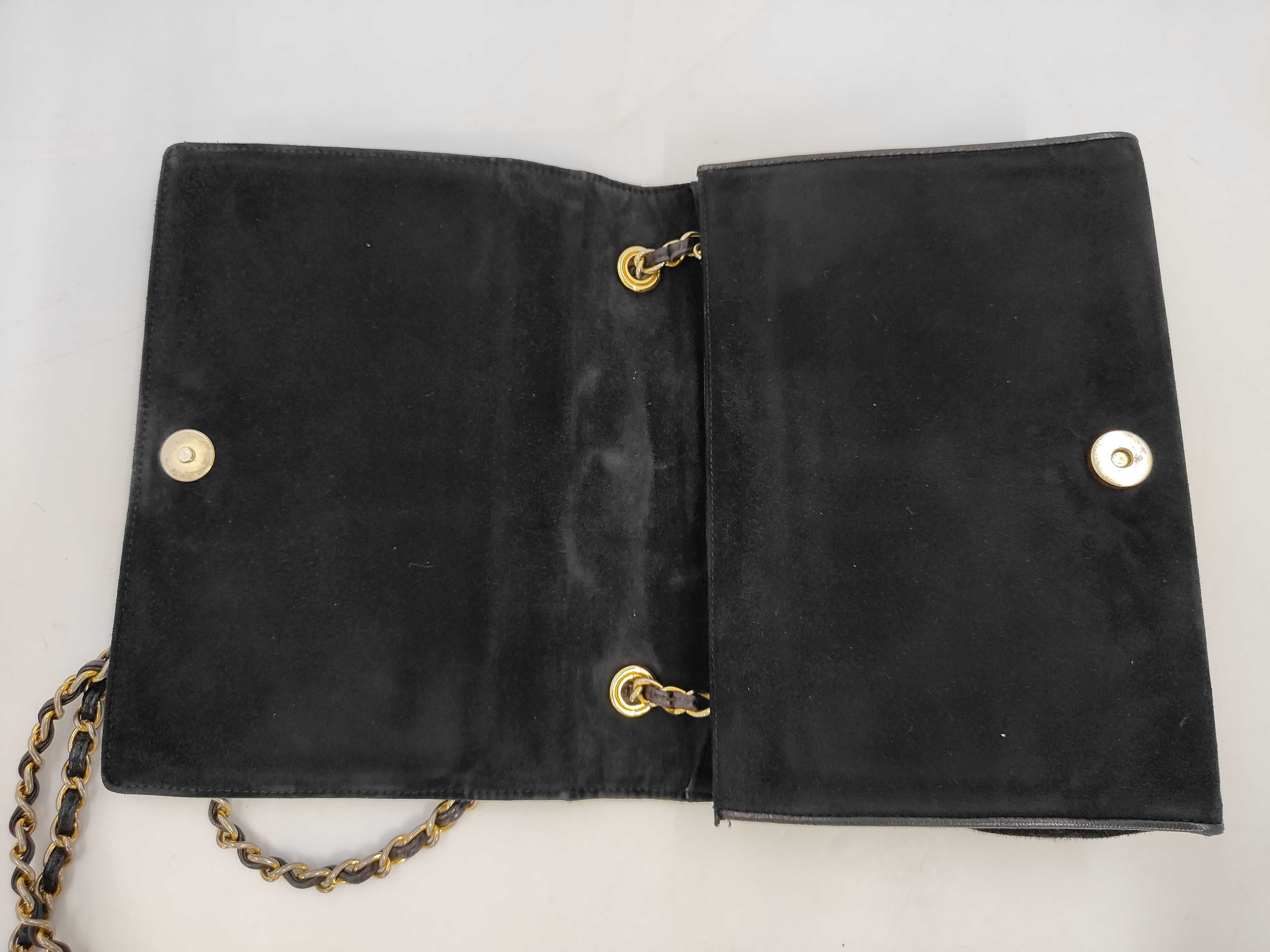 Coco Mark Full Flap Chain Shoulder Bag, Suede, Black, Silver Hardware, 1150953 (Shoulder Bag) — view 8