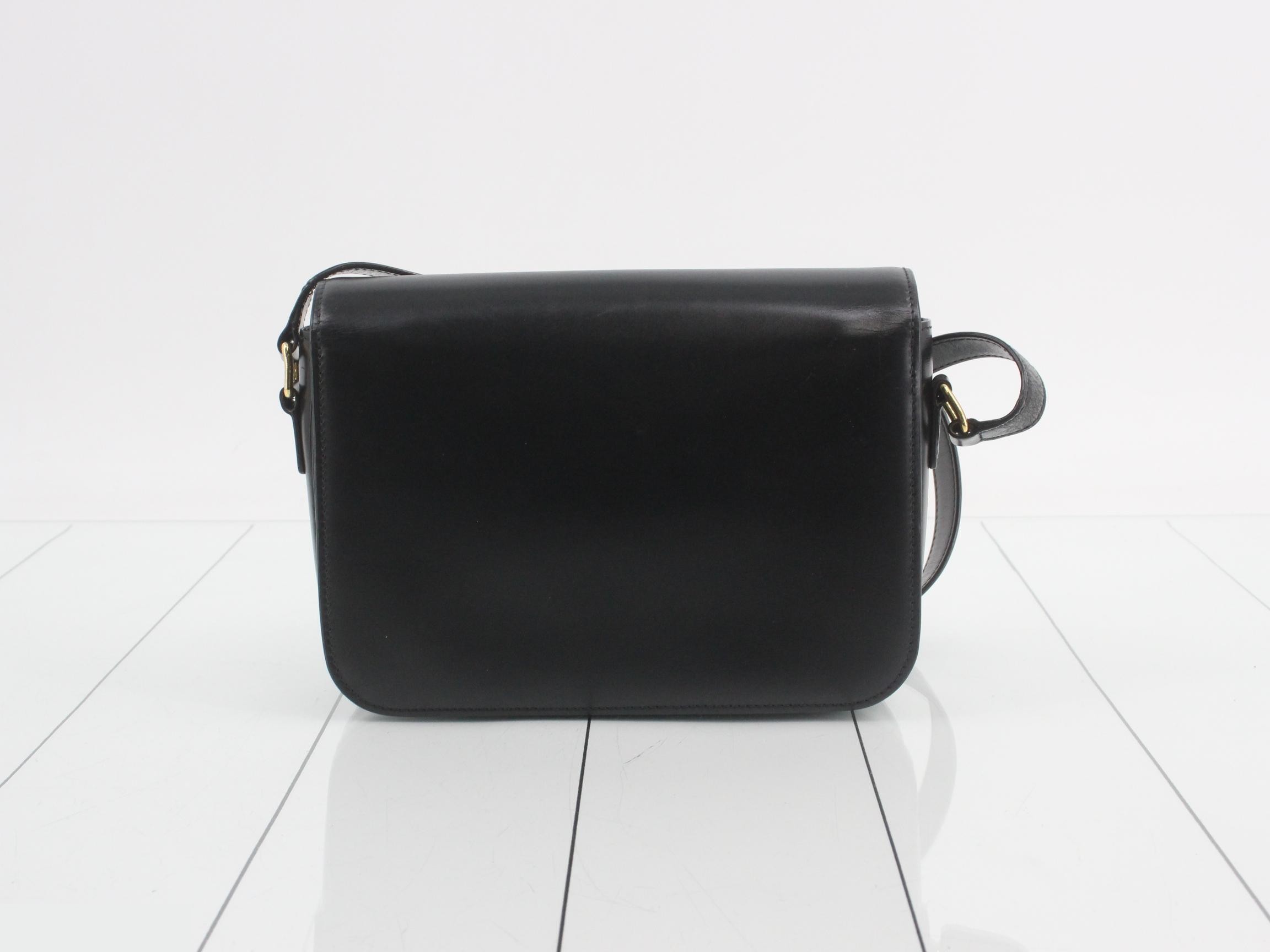 Teen Triomphe Medium Leather Shoulder Bag, Black — view 2