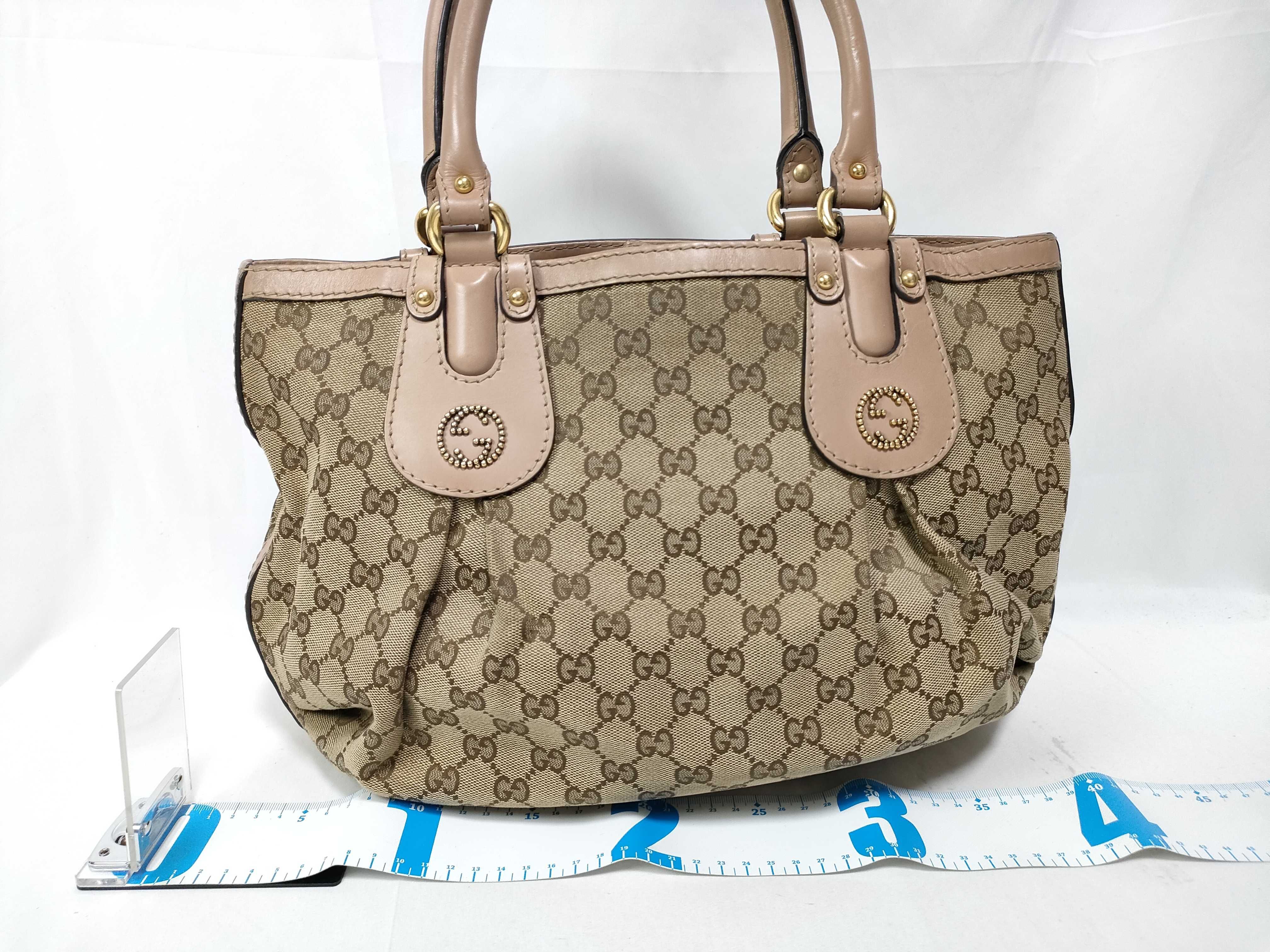 VN- GG Canvas Leather Tote Bag Beige x Pink 269953 Tote Bag — view 2