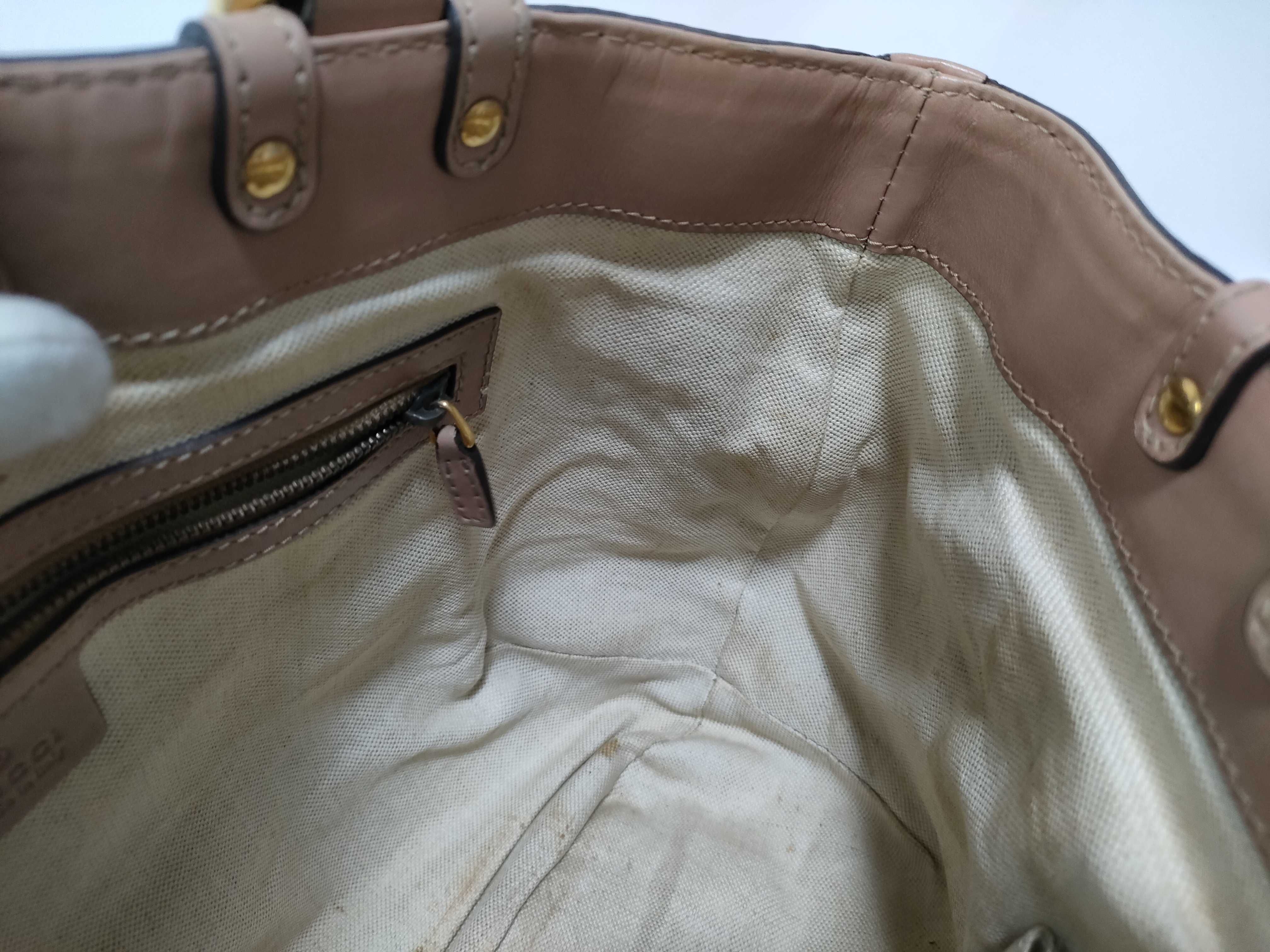 VN- GG Canvas Leather Tote Bag Beige x Pink 269953 Tote Bag — view 12