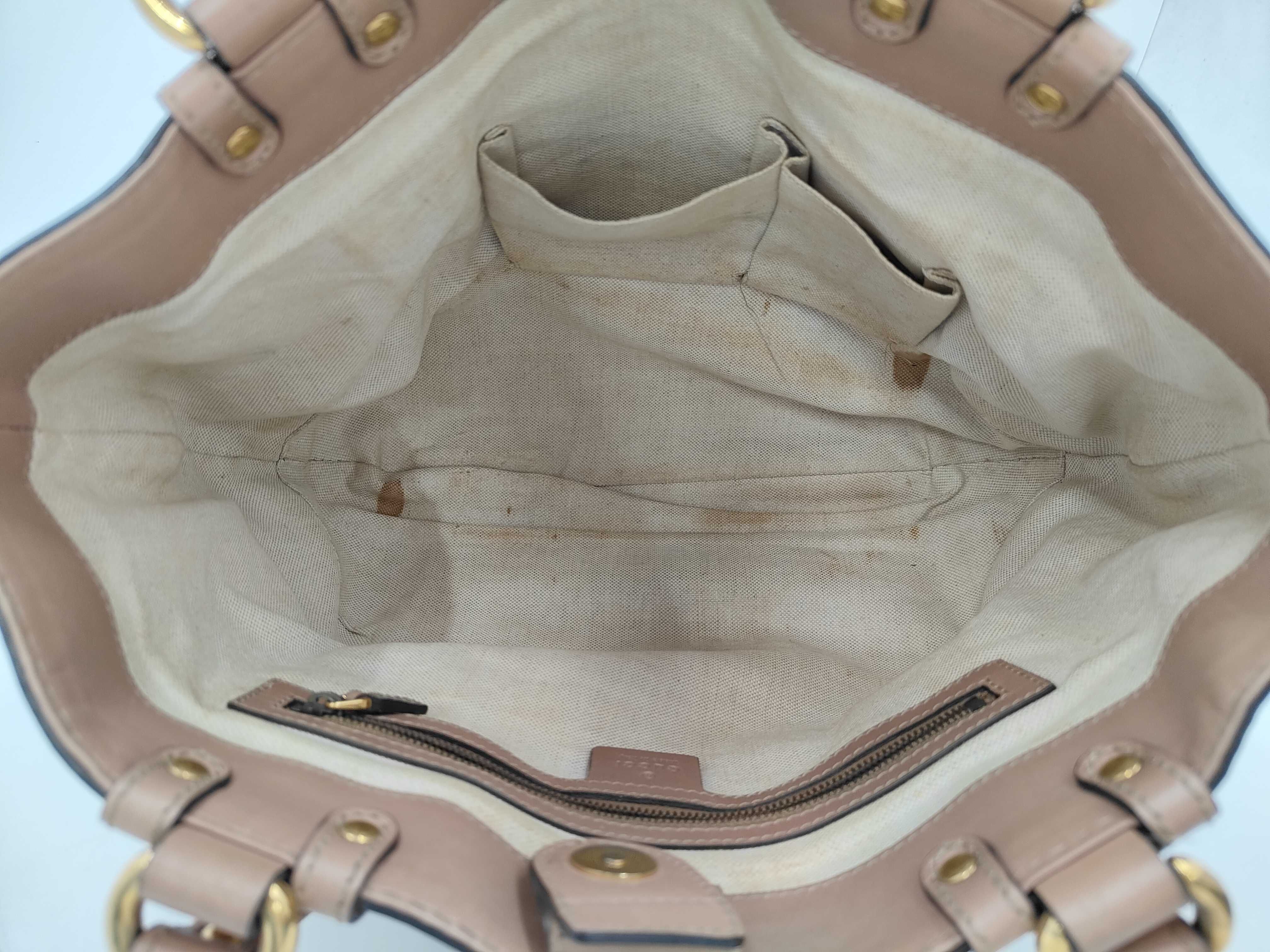 VN- GG Canvas Leather Tote Bag Beige x Pink 269953 Tote Bag — view 13