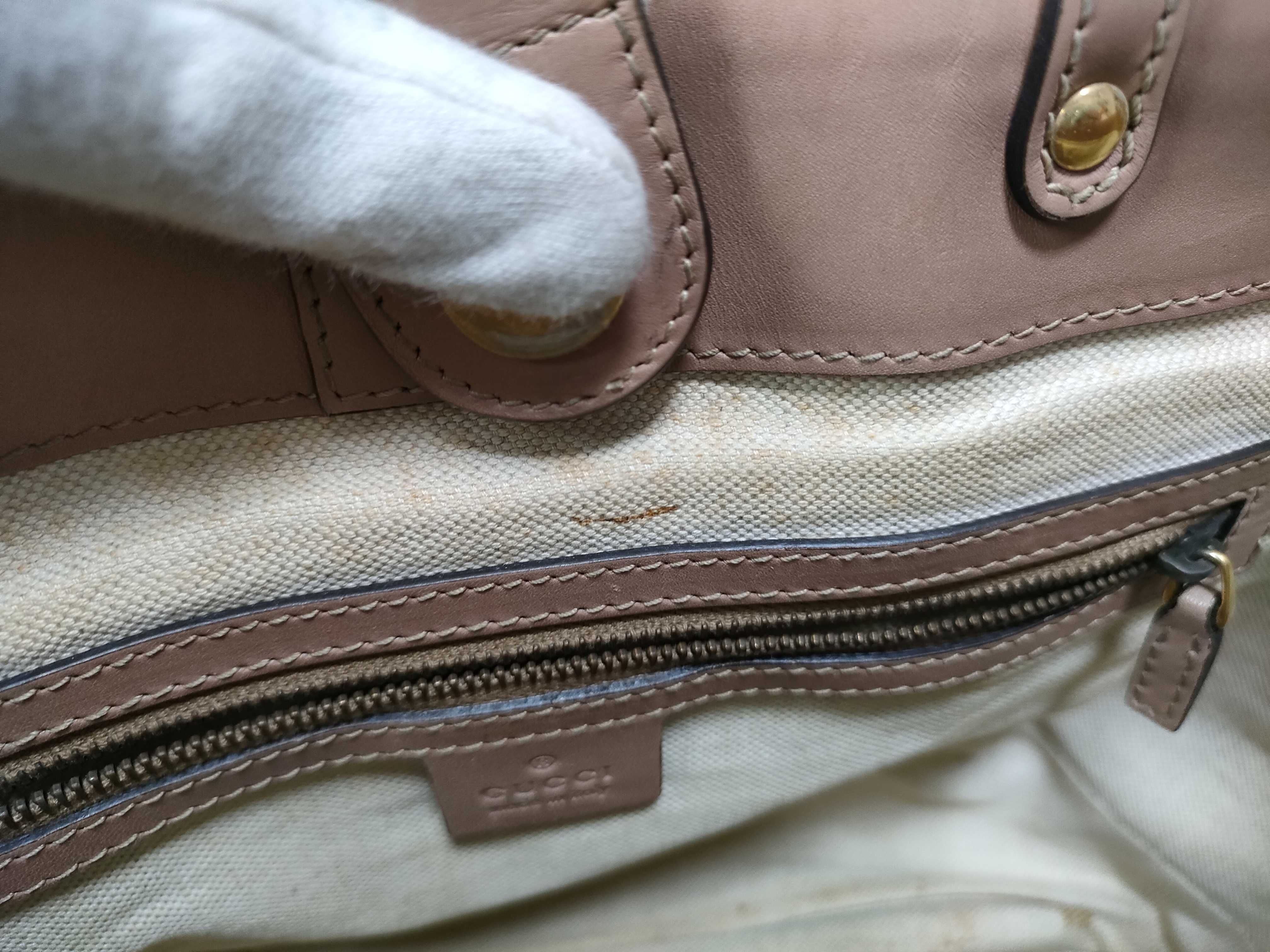 VN- GG Canvas Leather Tote Bag Beige x Pink 269953 Tote Bag — view 14