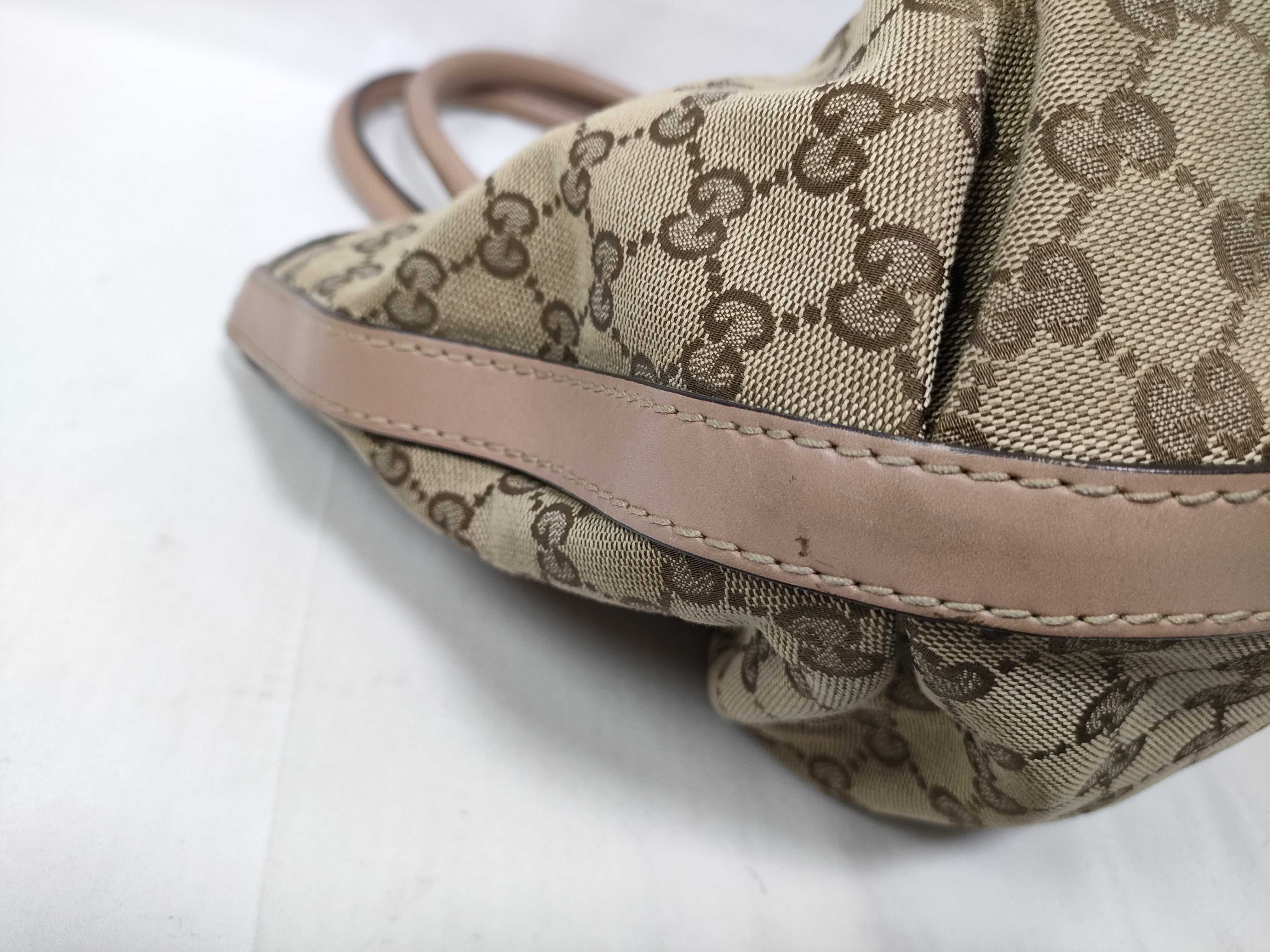 VN- GG Canvas Leather Tote Bag Beige x Pink 269953 Tote Bag — view 5