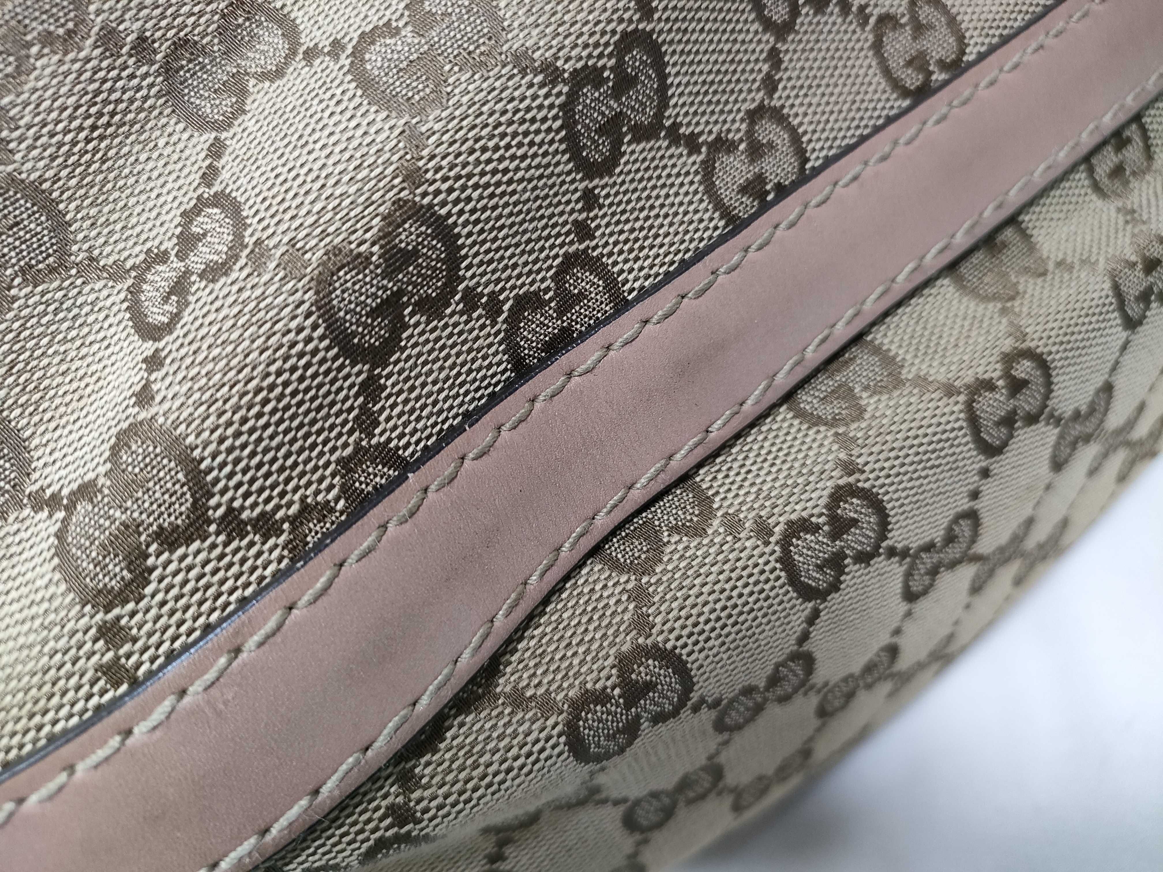 VN- GG Canvas Leather Tote Bag Beige x Pink 269953 Tote Bag — view 7