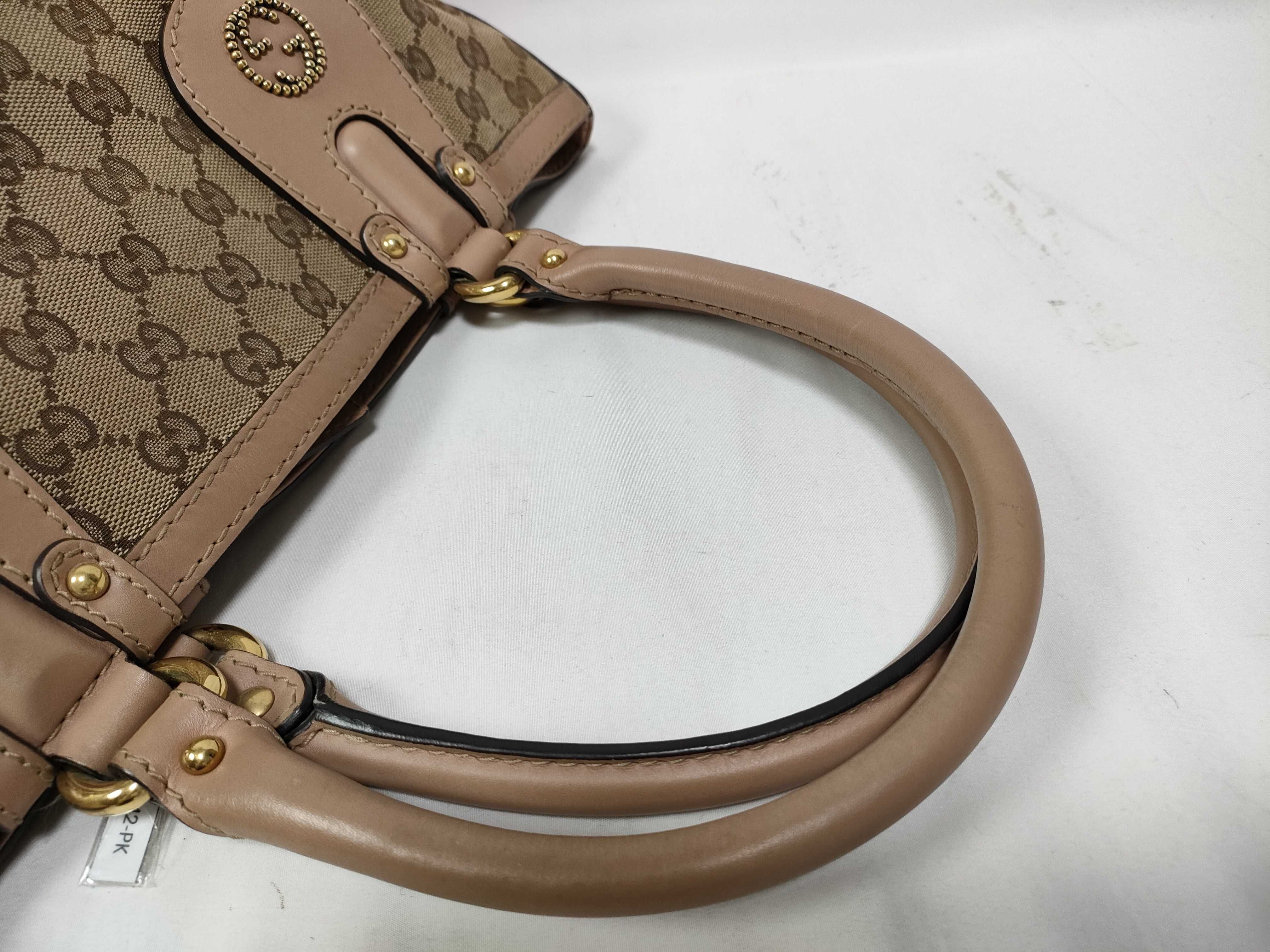 VN- GG Canvas Leather Tote Bag Beige x Pink 269953 Tote Bag — view 9
