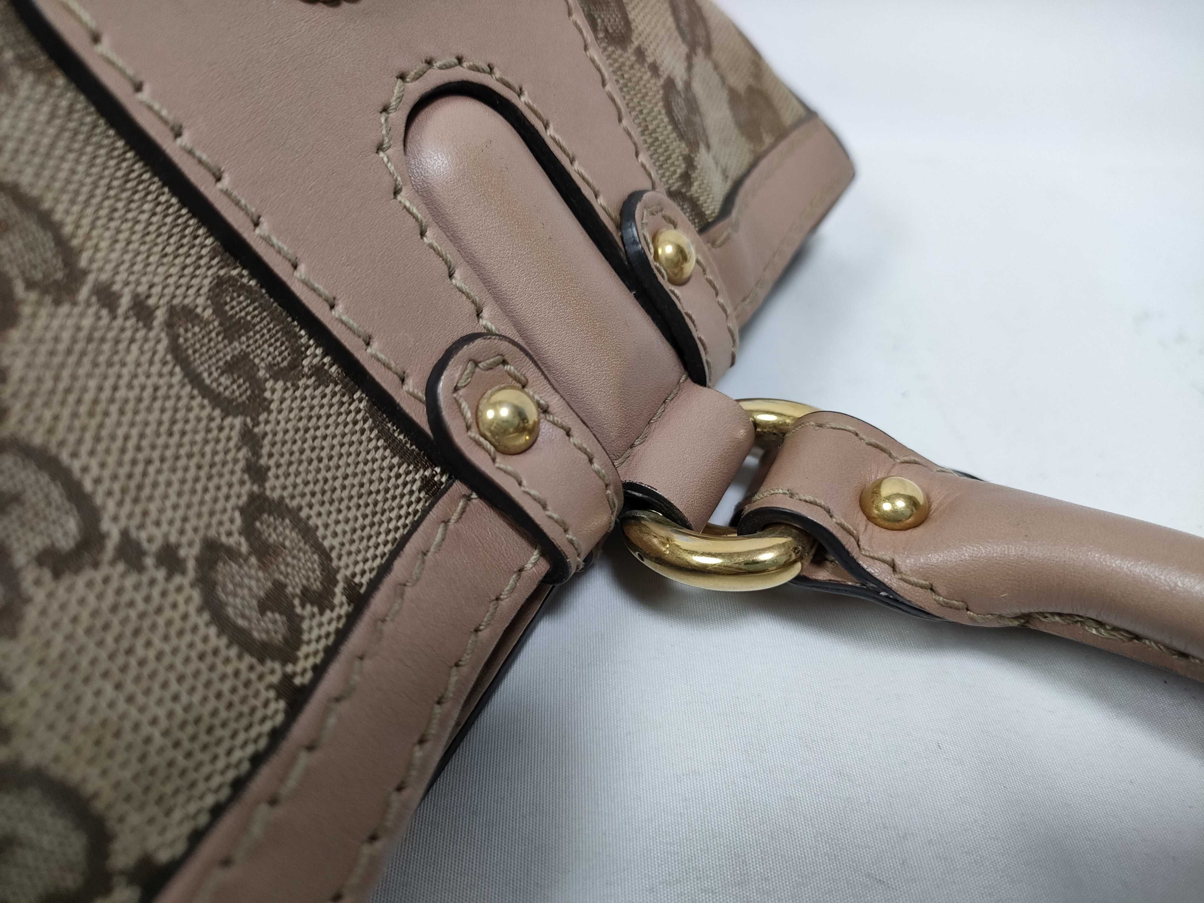 VN- GG Canvas Leather Tote Bag Beige x Pink 269953 Tote Bag — view 10