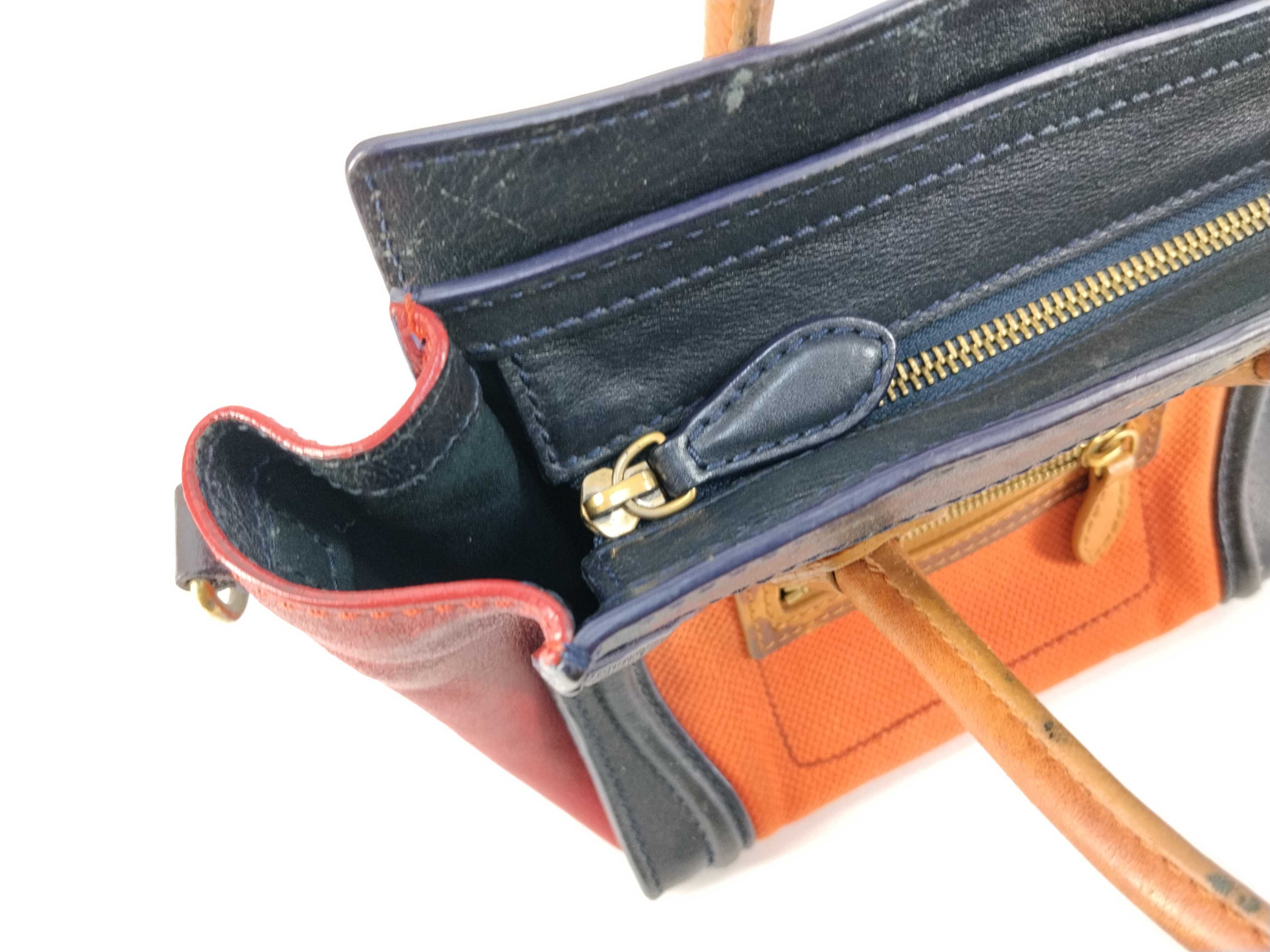 Luggage Nano Shopper Orange/Navy Handbag — view 8