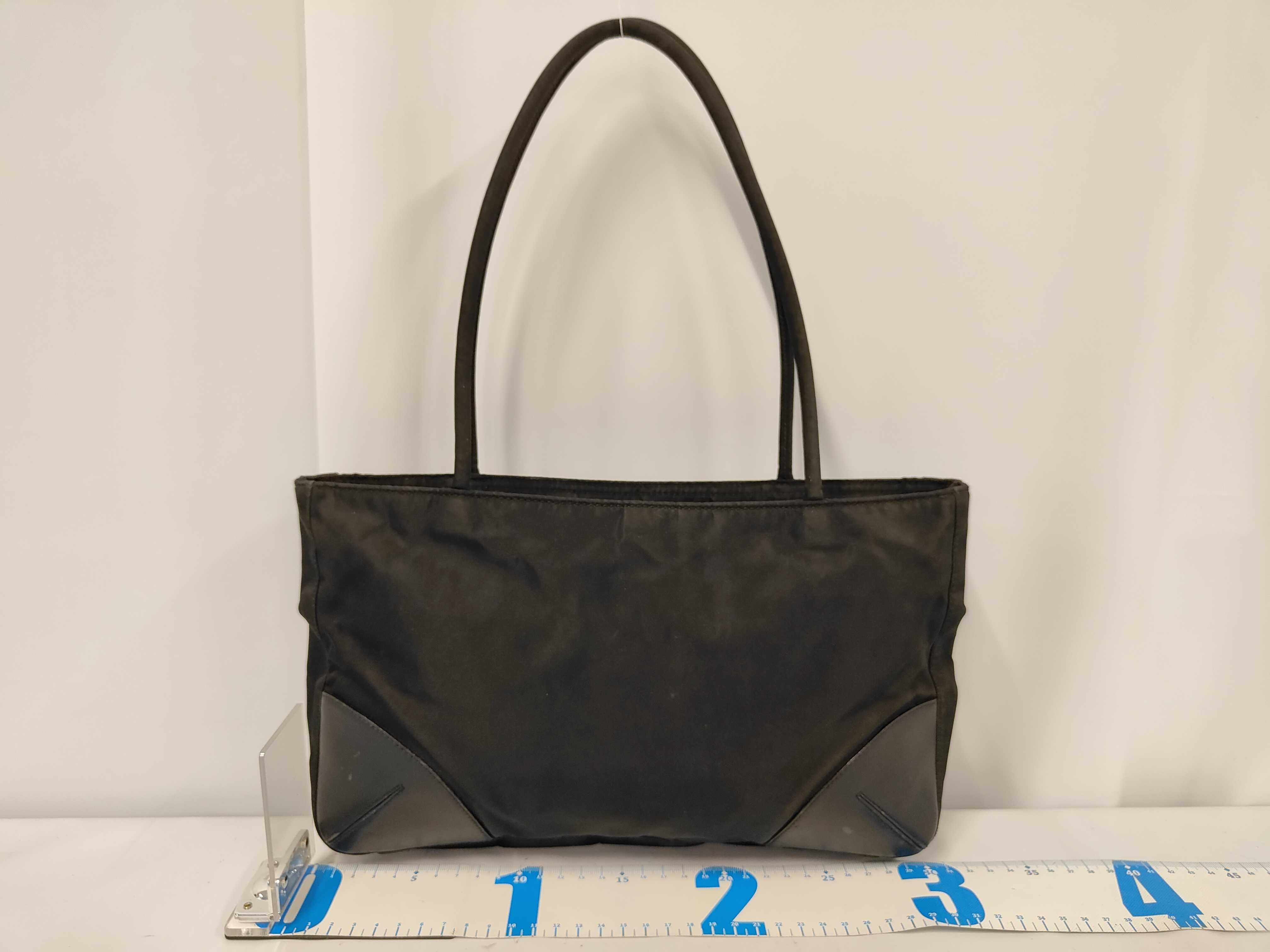 Nylon Leather Triangle Logo Shoulder Bag Handbag — view 2