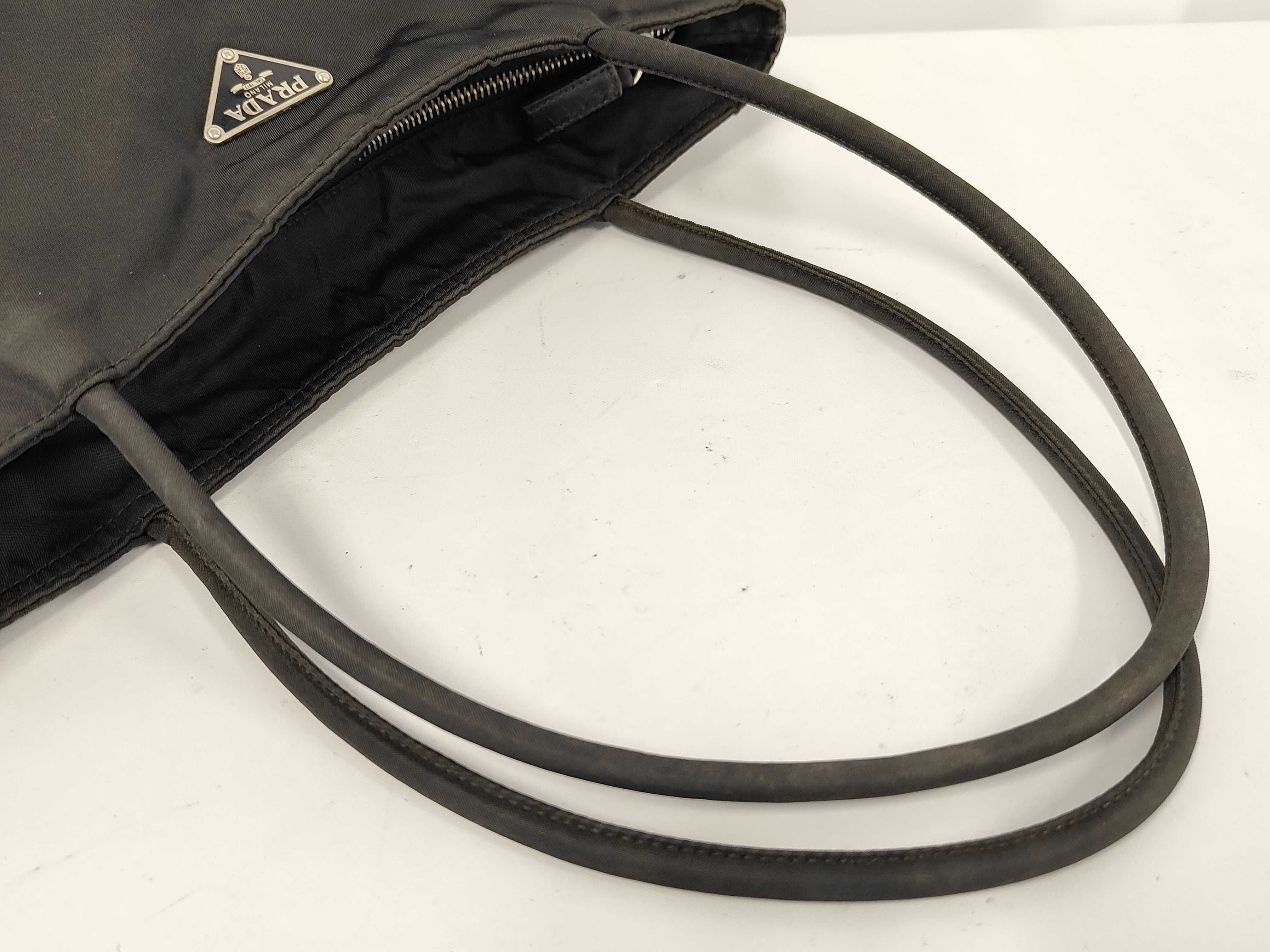 Nylon Leather Triangle Logo Shoulder Bag Handbag — view 3