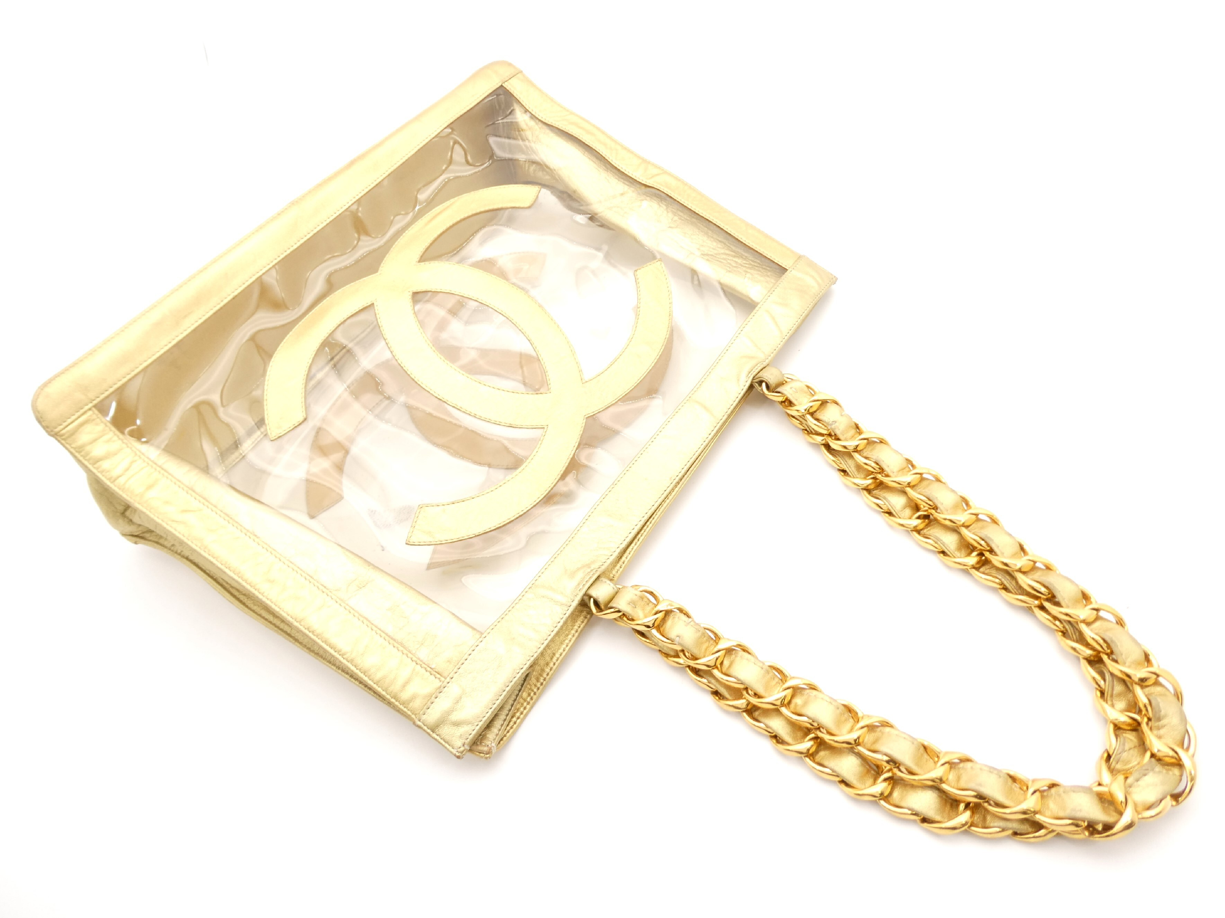 Large Coco Mark Vinyl Chain Tote Bag — view 6