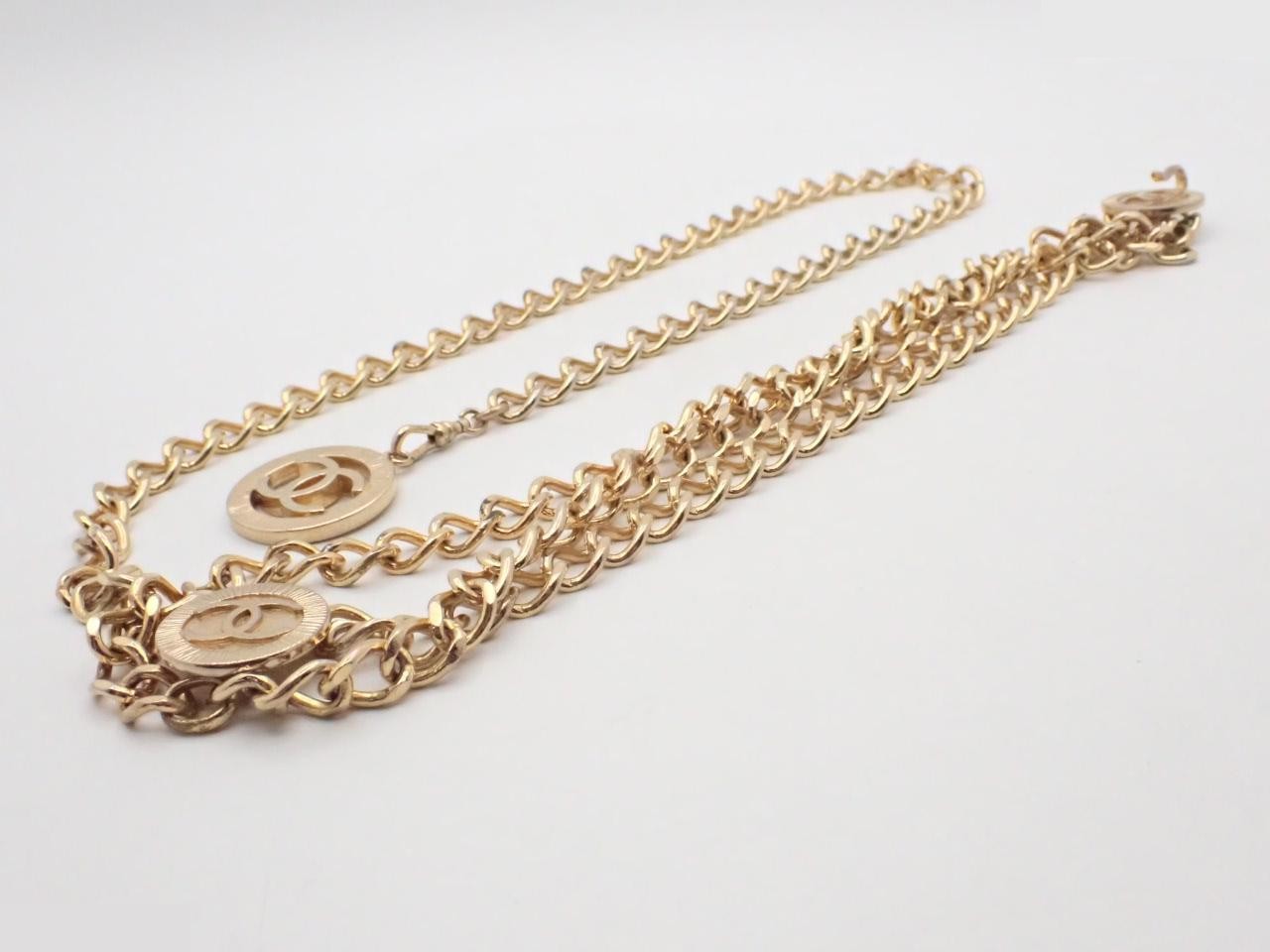 Coco Triple Chain Belt, Gold, Chain Length Approx. 86cm — view 2