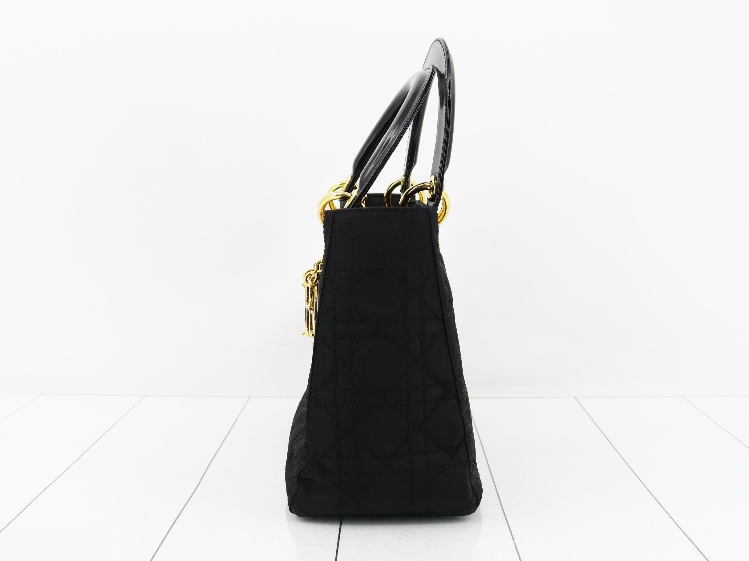 Lady Dior Cannage Nylon Handbag — view 3