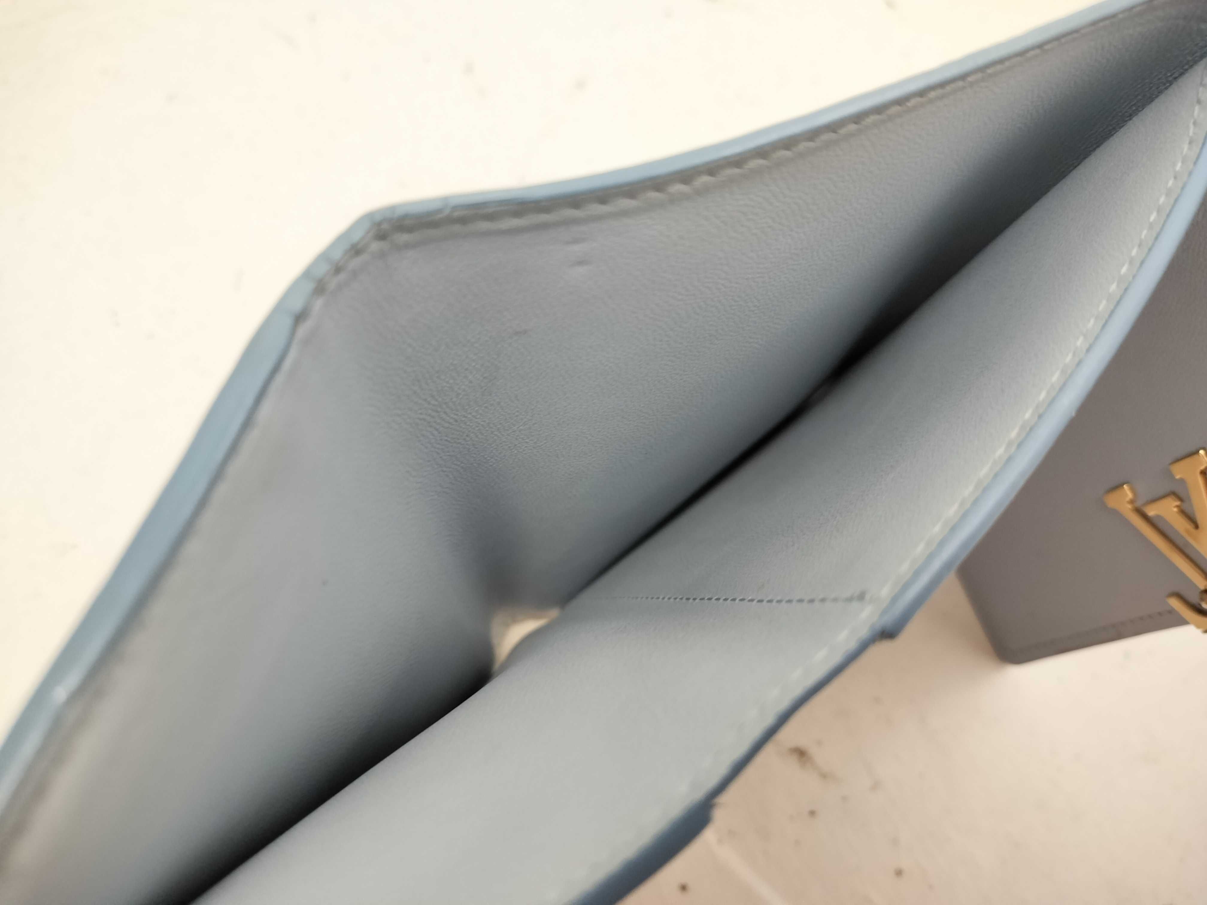 Portefeuille Capucines Taurillon Blue Wallet — view 12