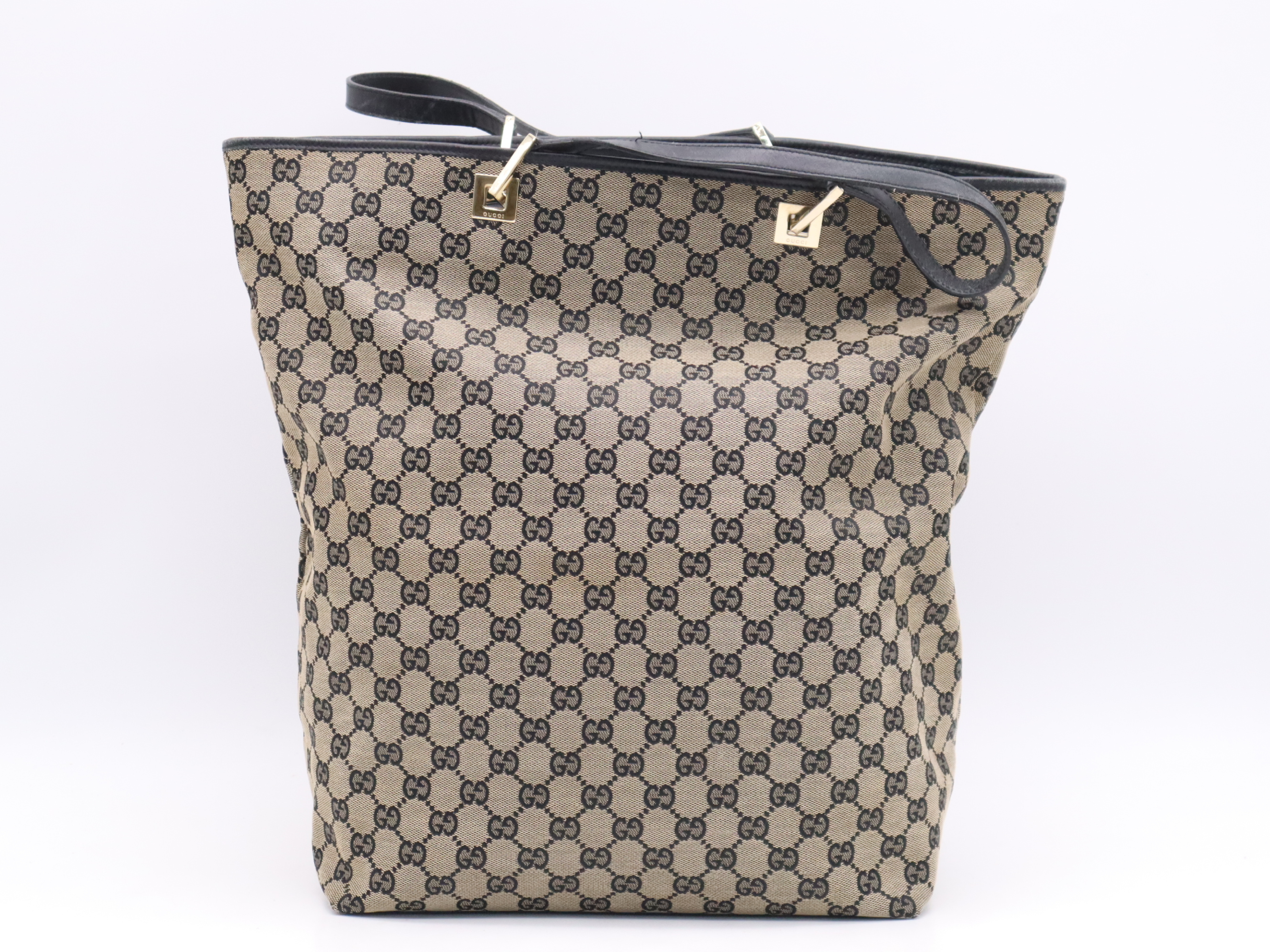 002/0097 GG Canvas GG Pattern Tote Bag (Beige/Black) — view 2