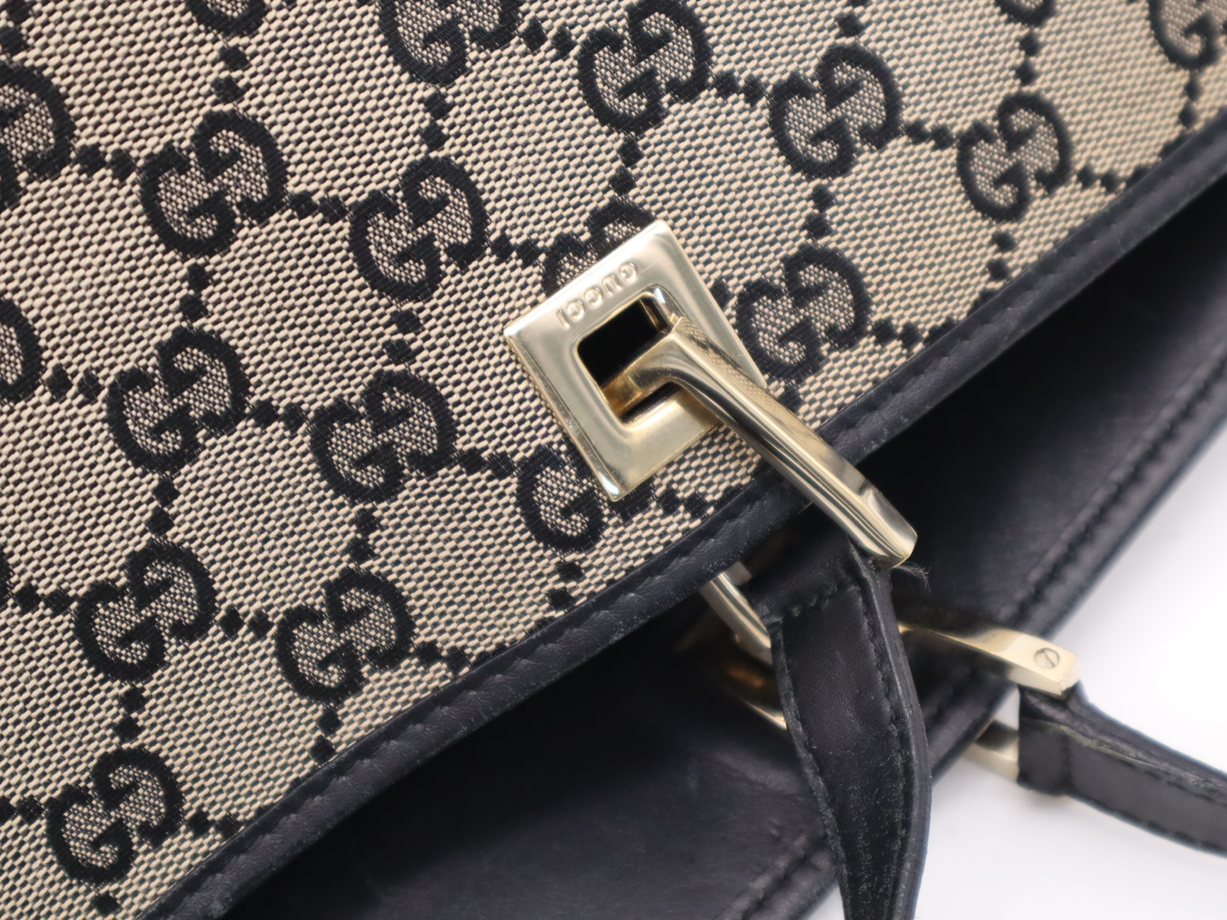 002/0097 GG Canvas GG Pattern Tote Bag (Beige/Black) — view 8