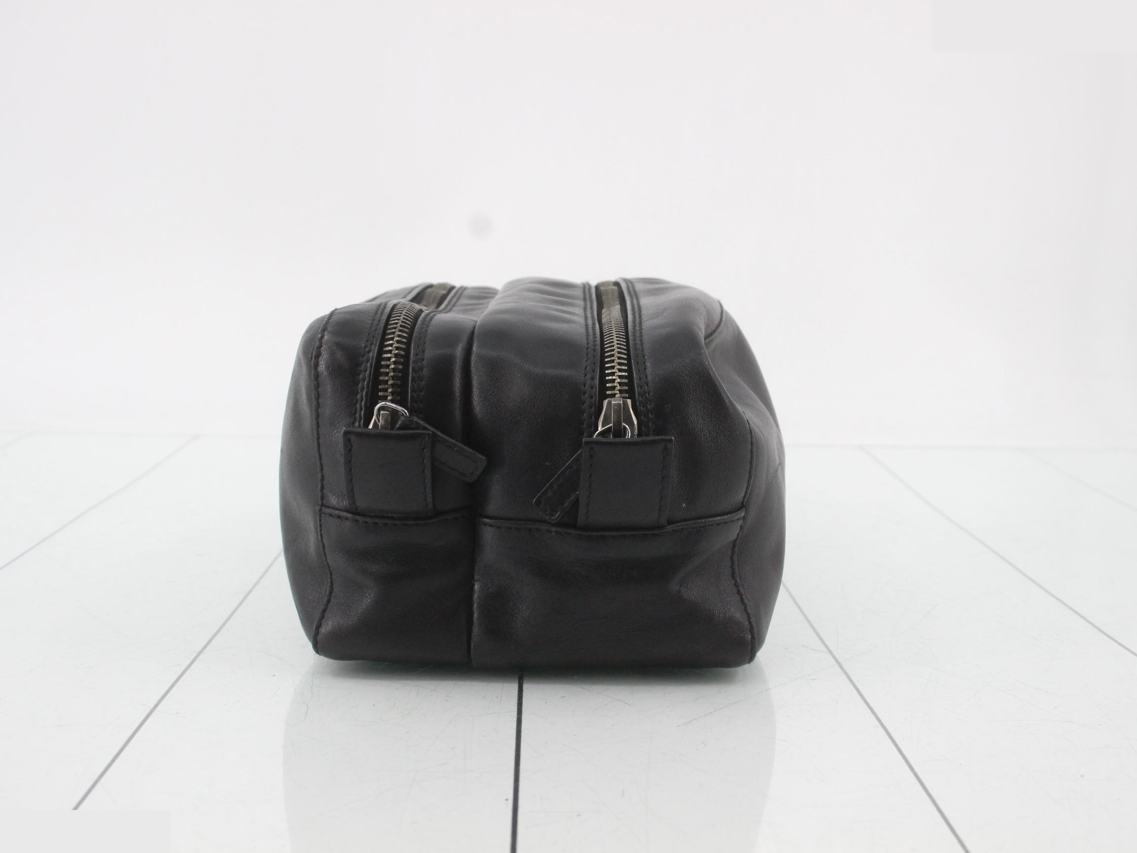 Leather Clutch Bag, Black, 039 0975 3444 — view 3
