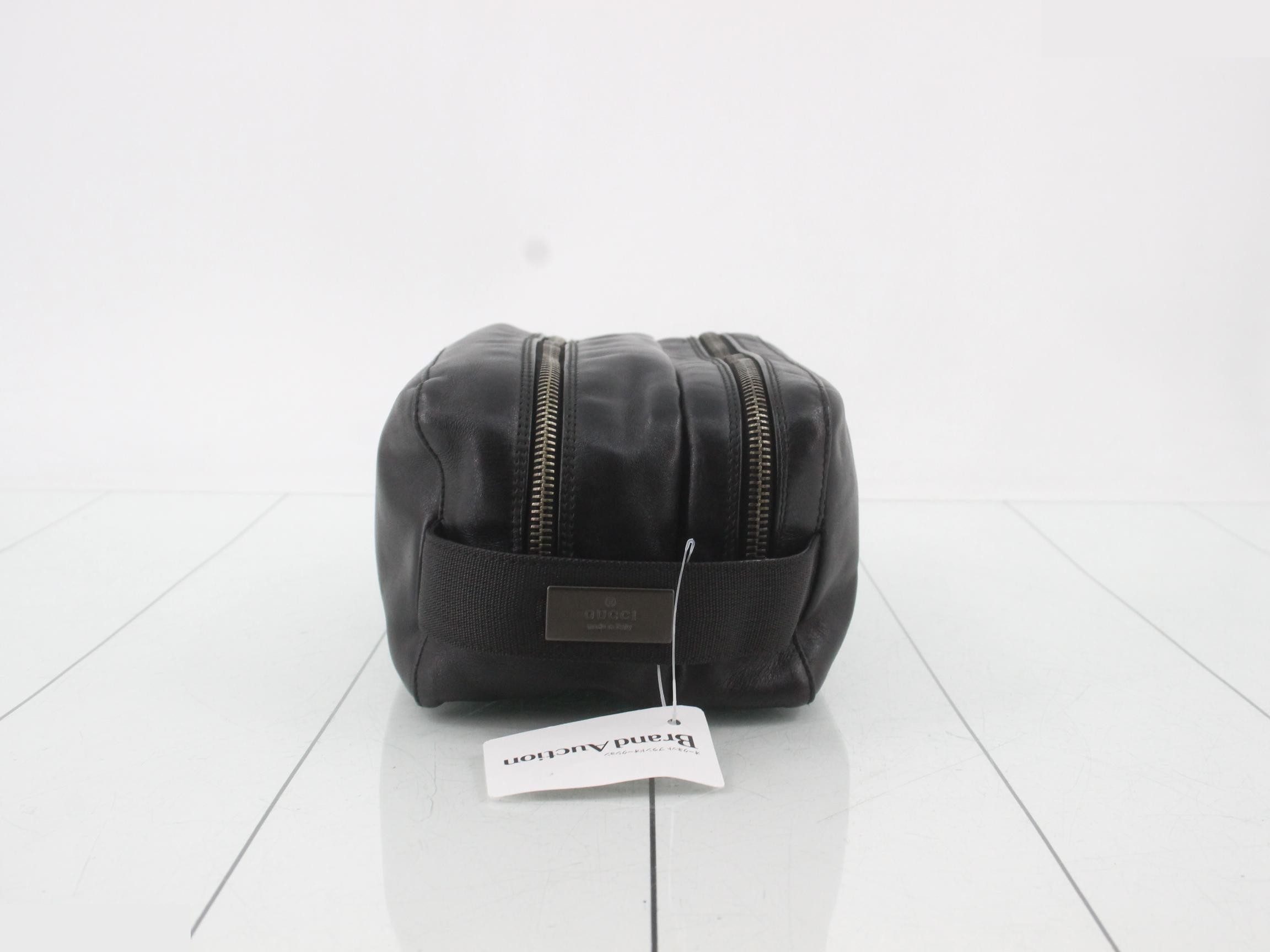 Leather Clutch Bag, Black, 039 0975 3444 — view 4