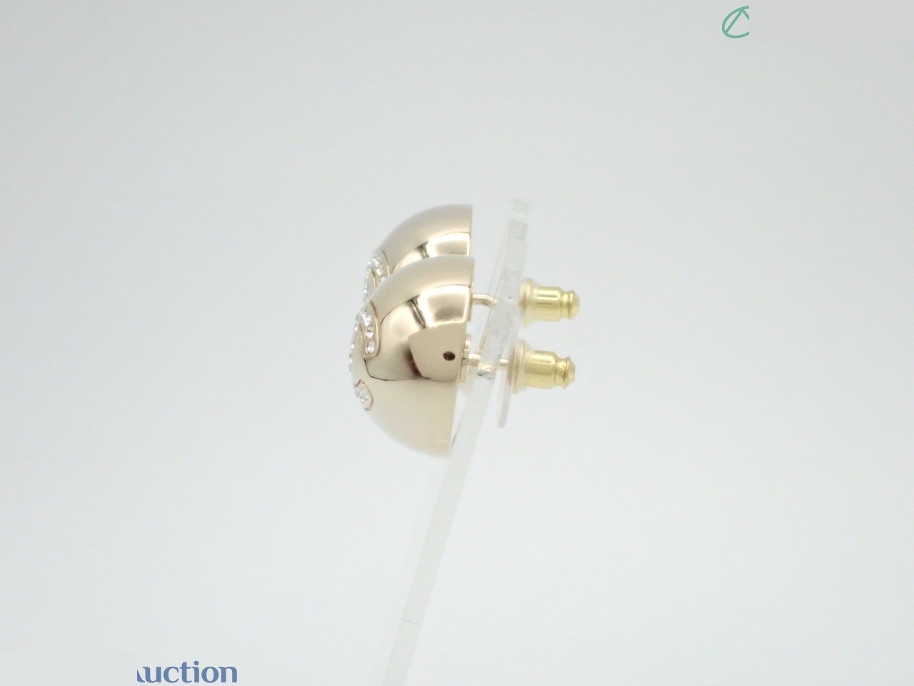 earrings, B26C, Coco Mark, stone, gold. — view 3