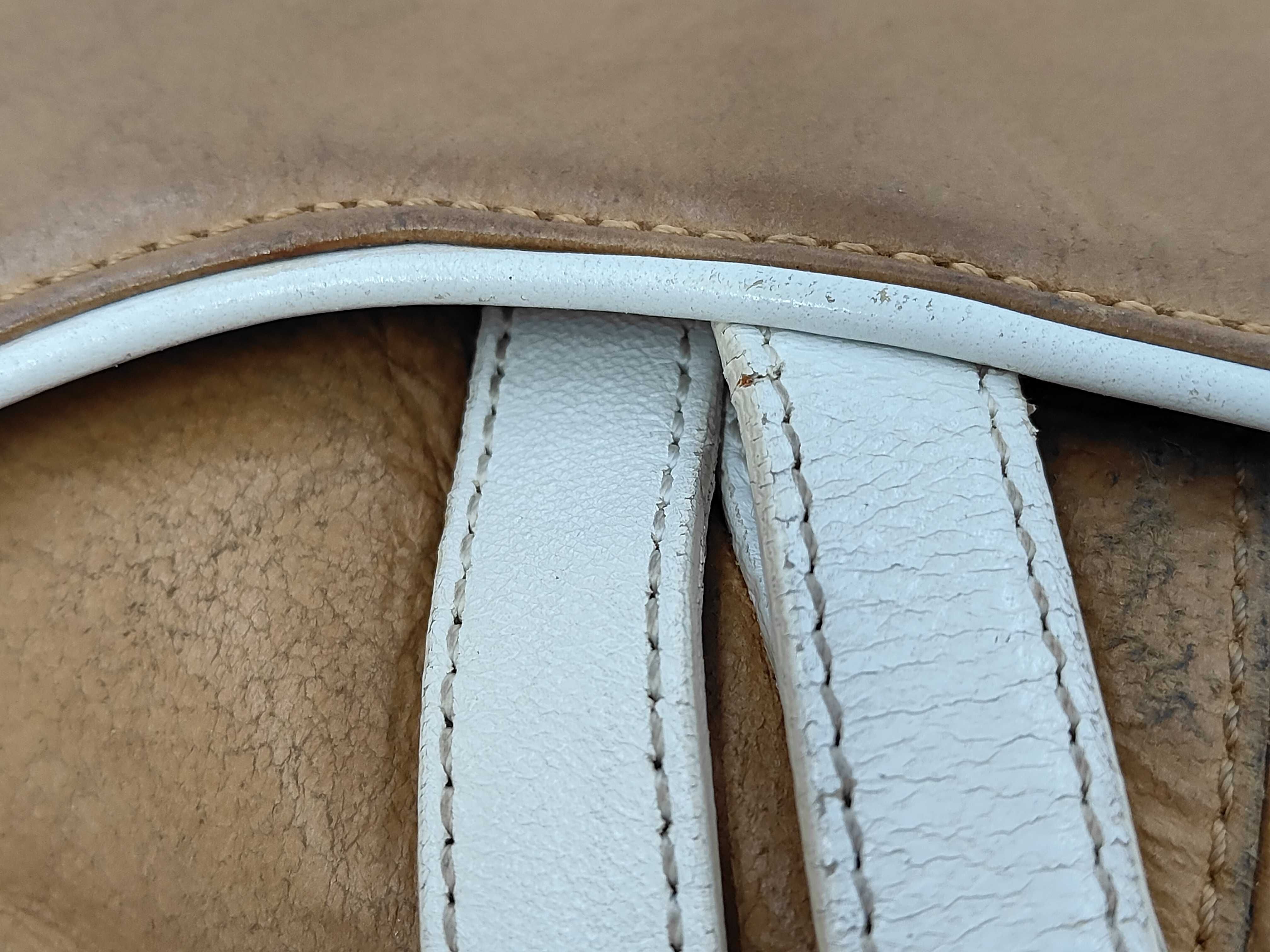 Bicolor D-shaped hardware Saddle Bag Shoulder Bag — view 8