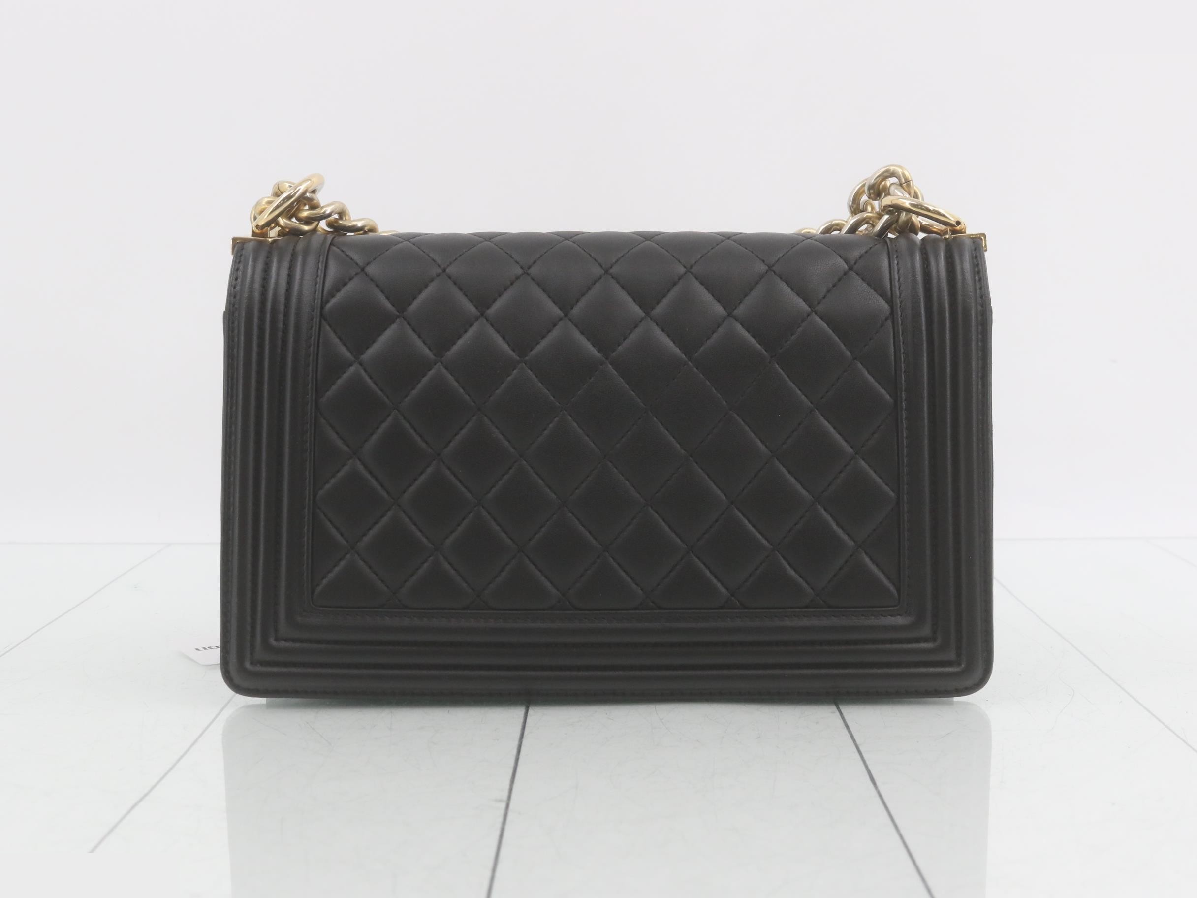 Boy Chanel Leather Chain Shoulder Bag — view 2