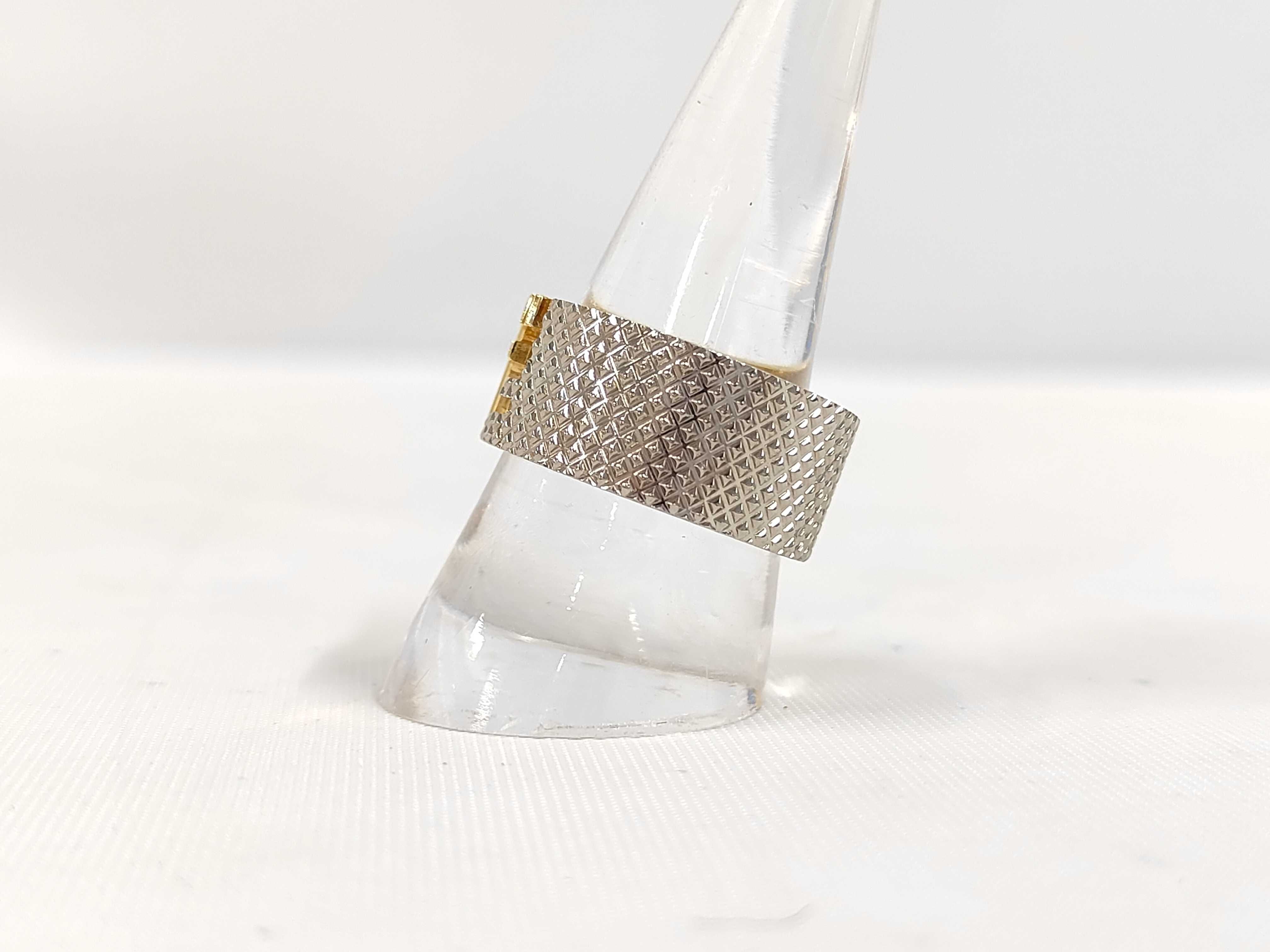 Bicolor Ring #S GP Gold Silver Fendi Ring — view 2