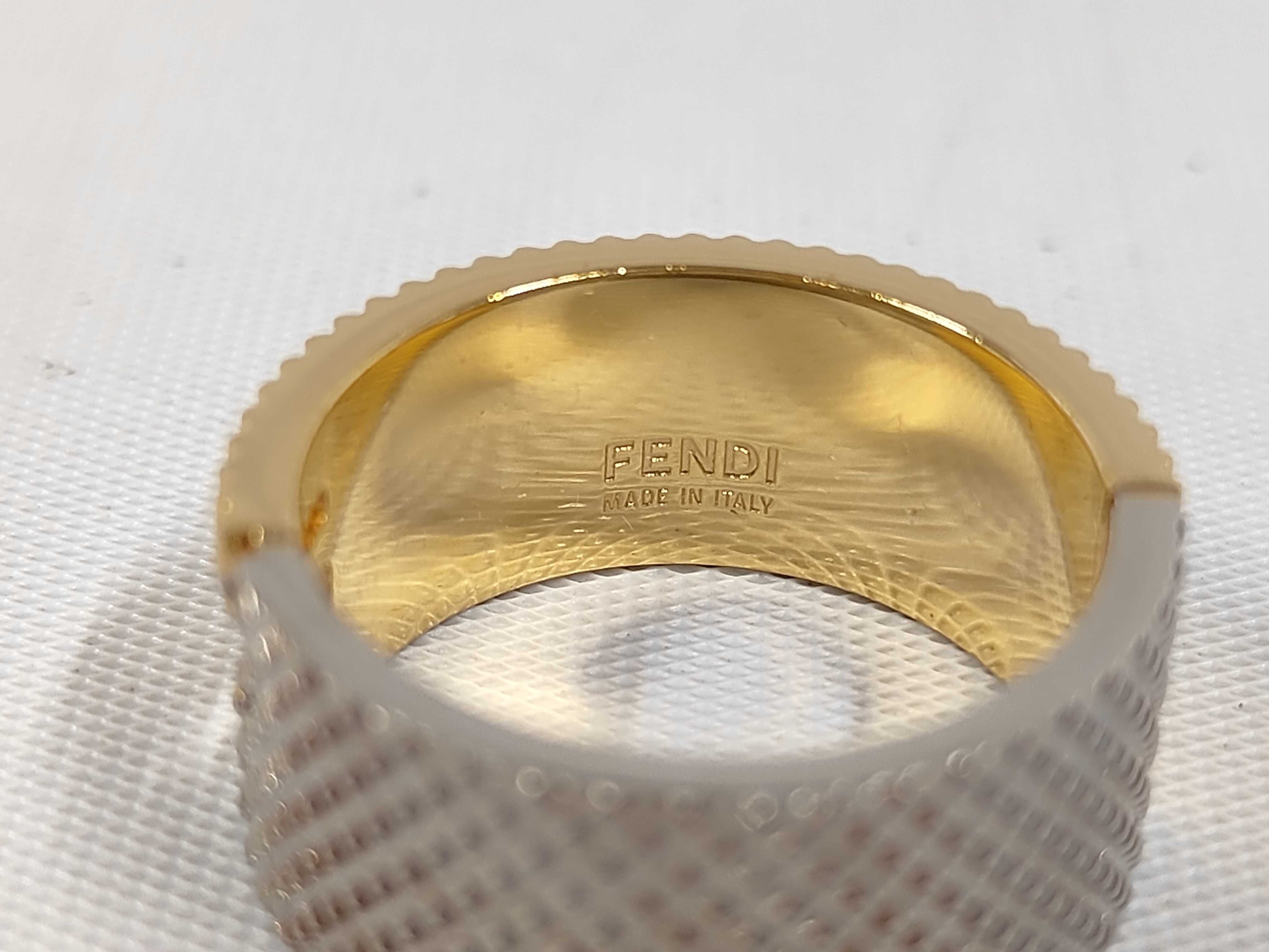 Bicolor Ring #S GP Gold Silver Fendi Ring — view 4