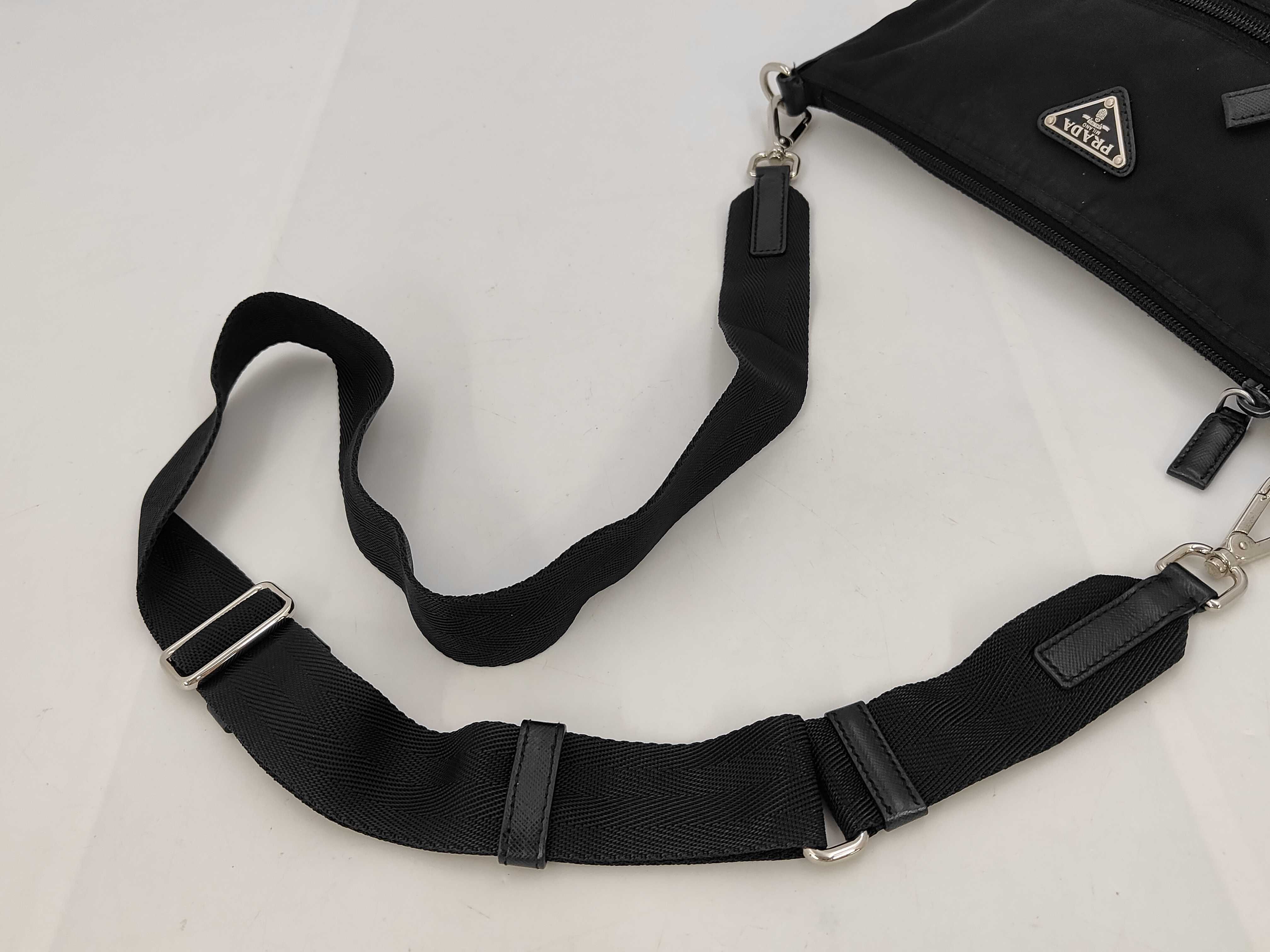 Nylon Shoulder Bag with Triangle Logo — view 3