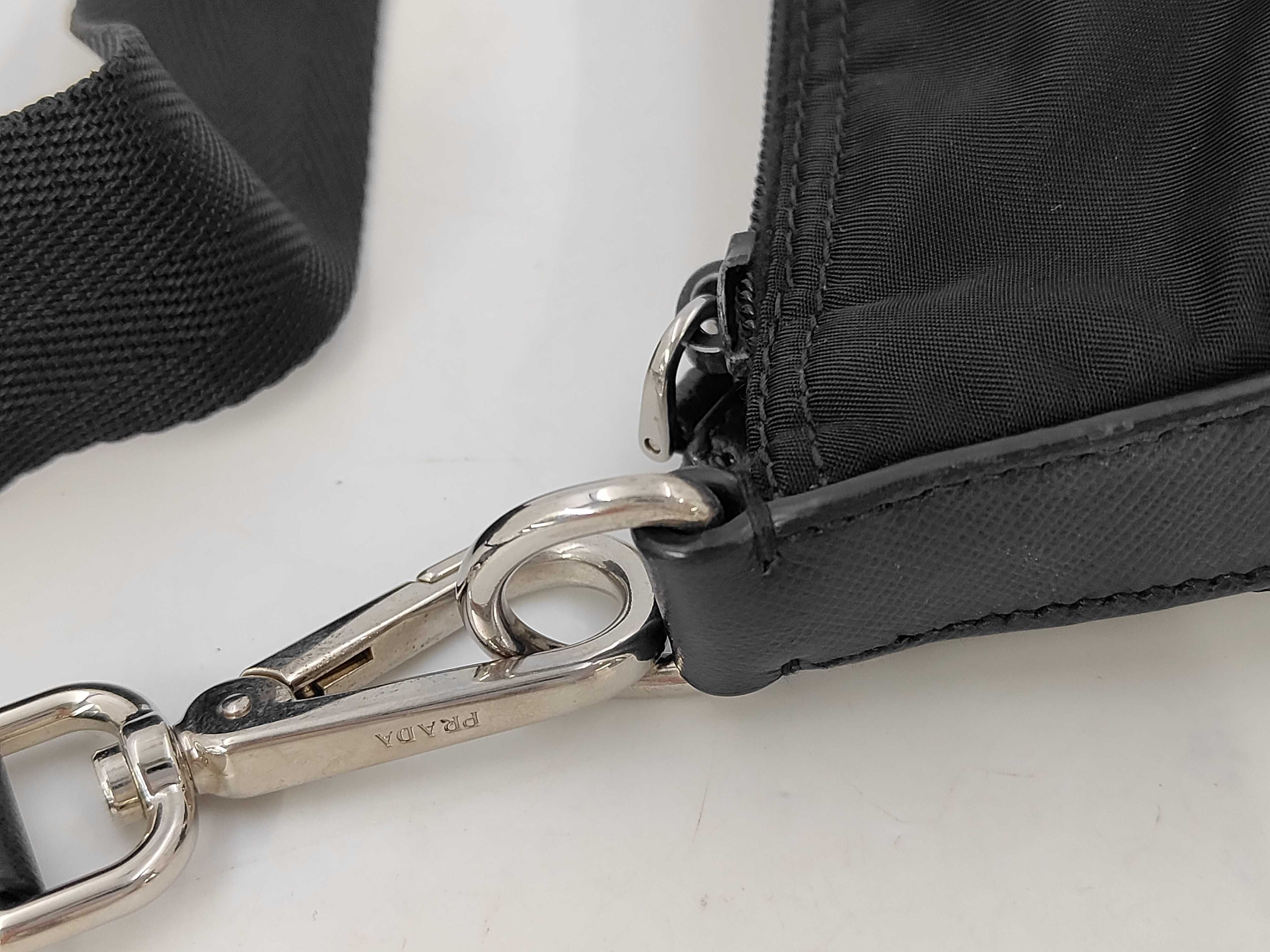 Nylon Shoulder Bag with Triangle Logo — view 5