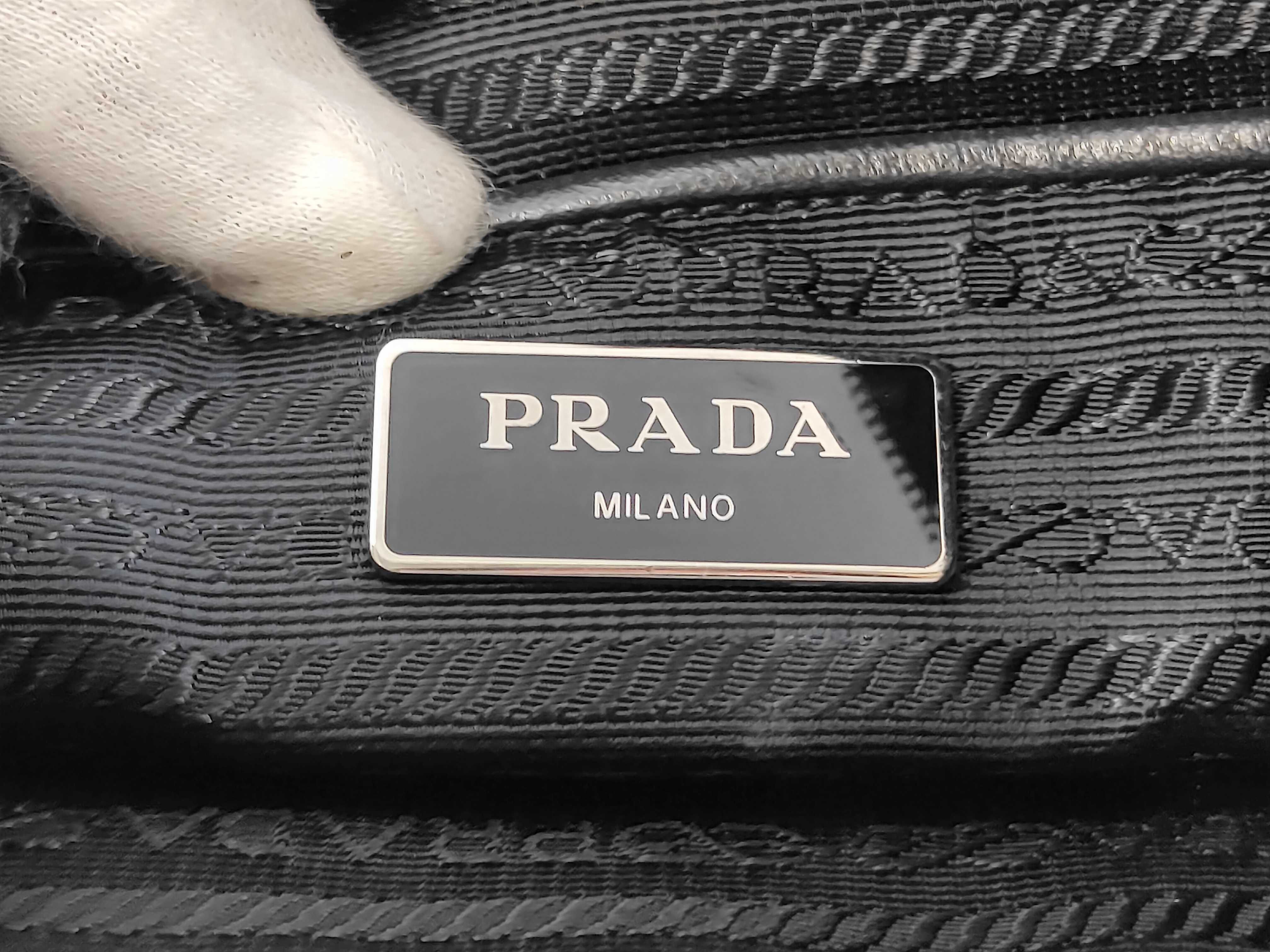 Nylon Shoulder Bag with Triangle Logo — view 9