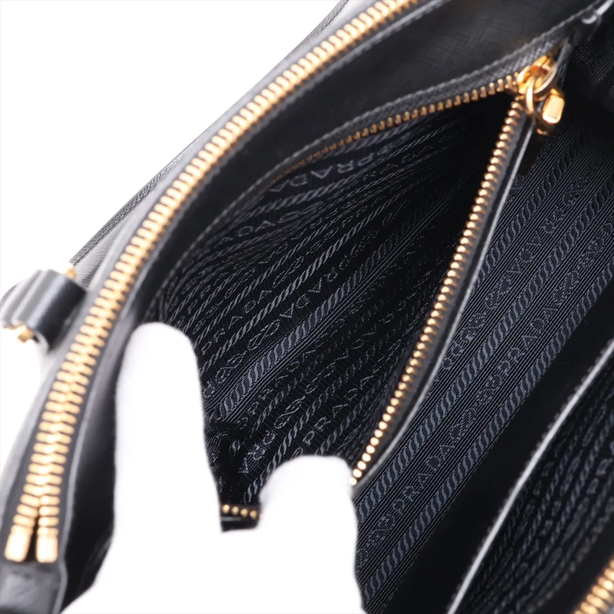 Saffiano Lux Galleria Leather 2-Way Handbag, Black, 1BA863 — view 11