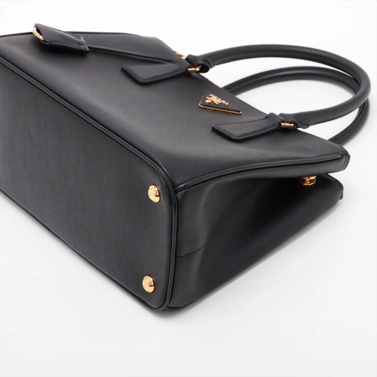 Saffiano Lux Galleria Leather 2-Way Handbag, Black, 1BA863 — view 3