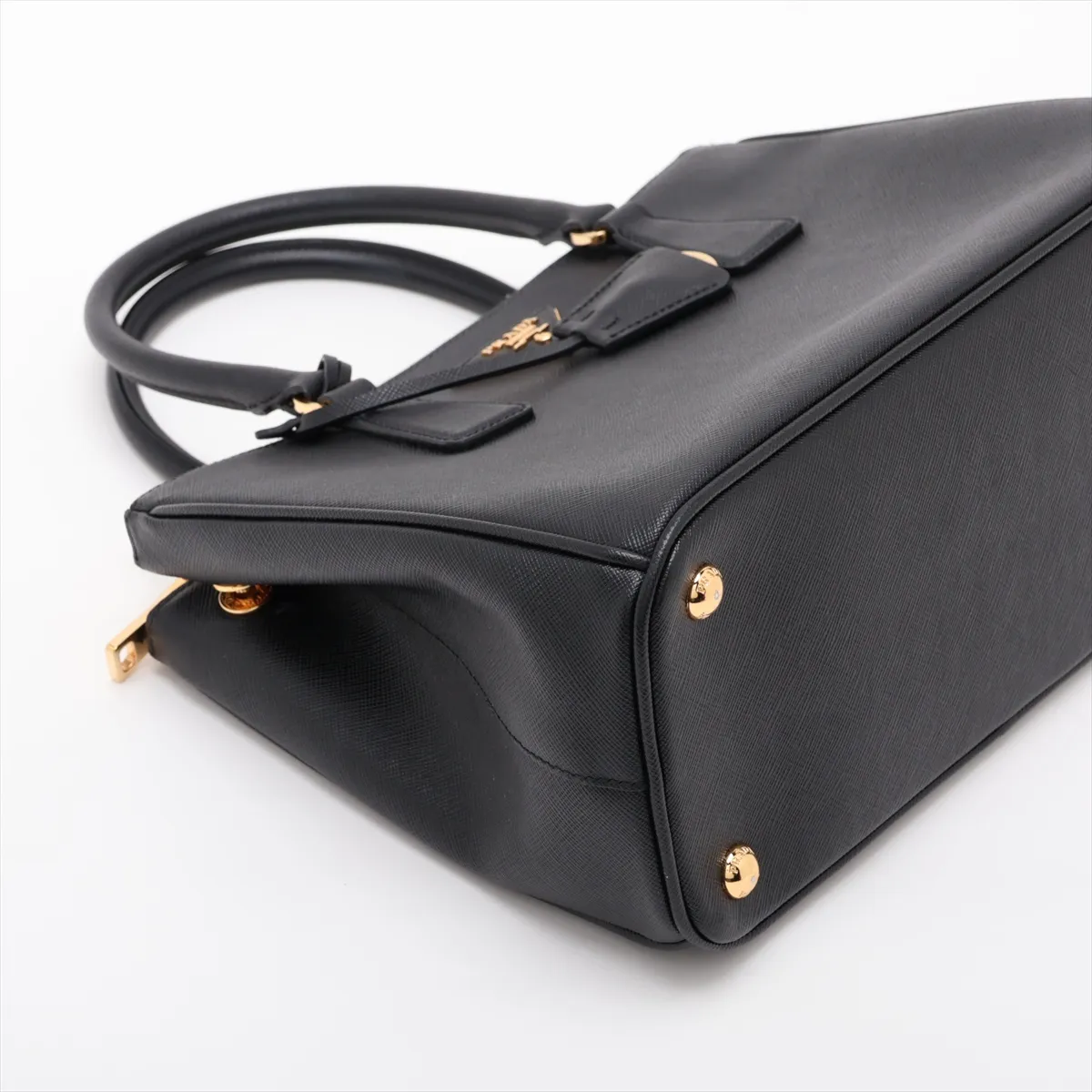 Saffiano Lux Galleria Leather 2-Way Handbag, Black, 1BA863 — view 4