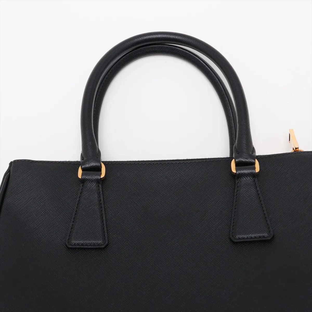 Saffiano Lux Galleria Leather 2-Way Handbag, Black, 1BA863 — view 6