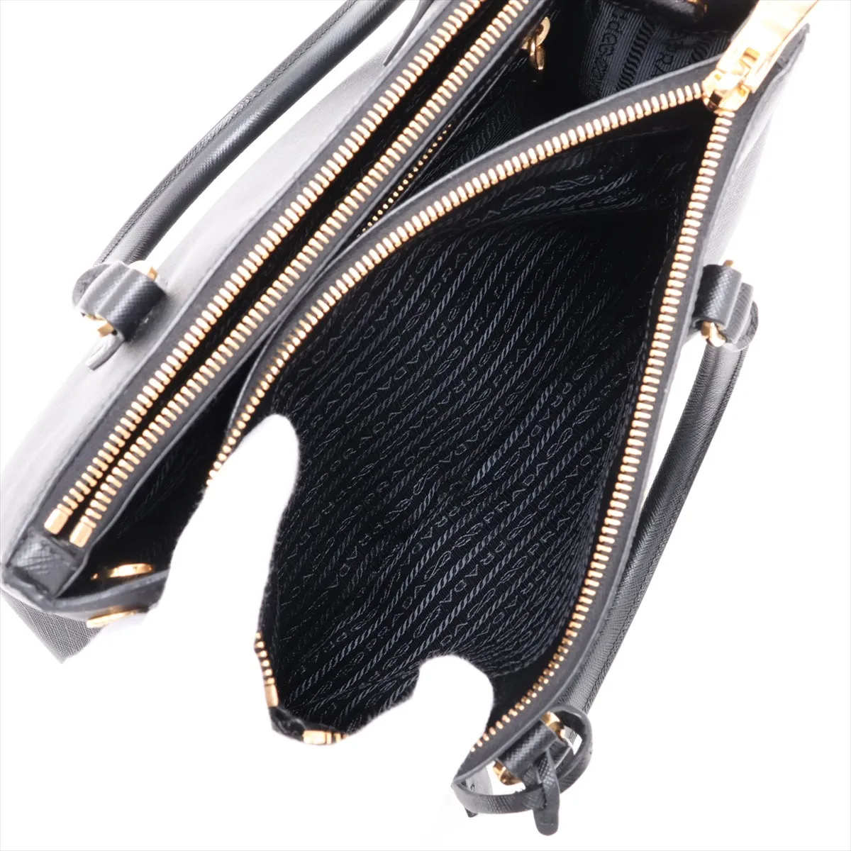 Saffiano Lux Galleria Leather 2-Way Handbag, Black, 1BA863 — view 10