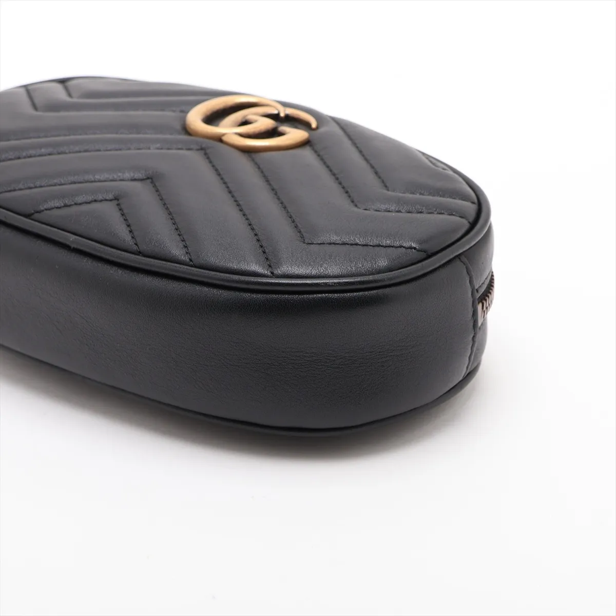 GG Marmont Leather Body Bag, Black, 476434 — view 3