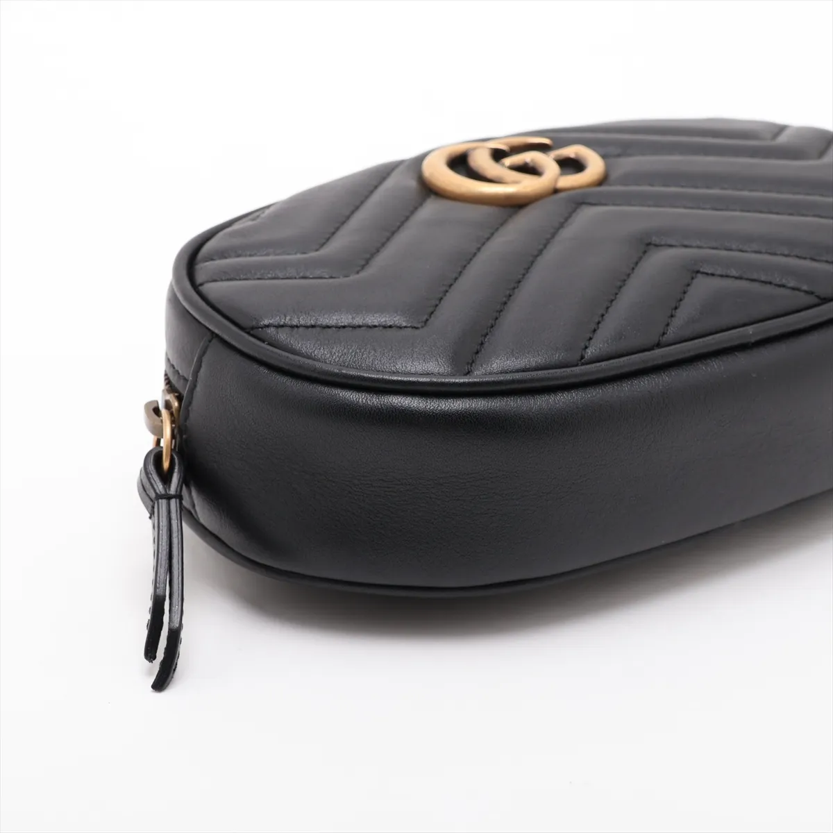 GG Marmont Leather Body Bag, Black, 476434 — view 4
