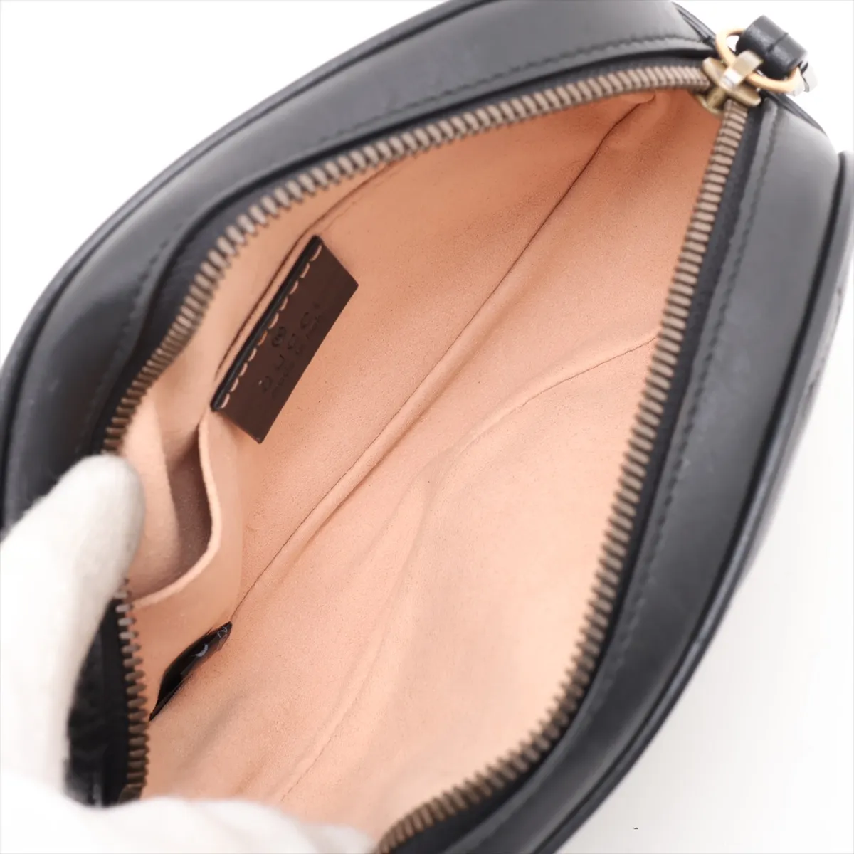 GG Marmont Leather Body Bag, Black, 476434 — view 6