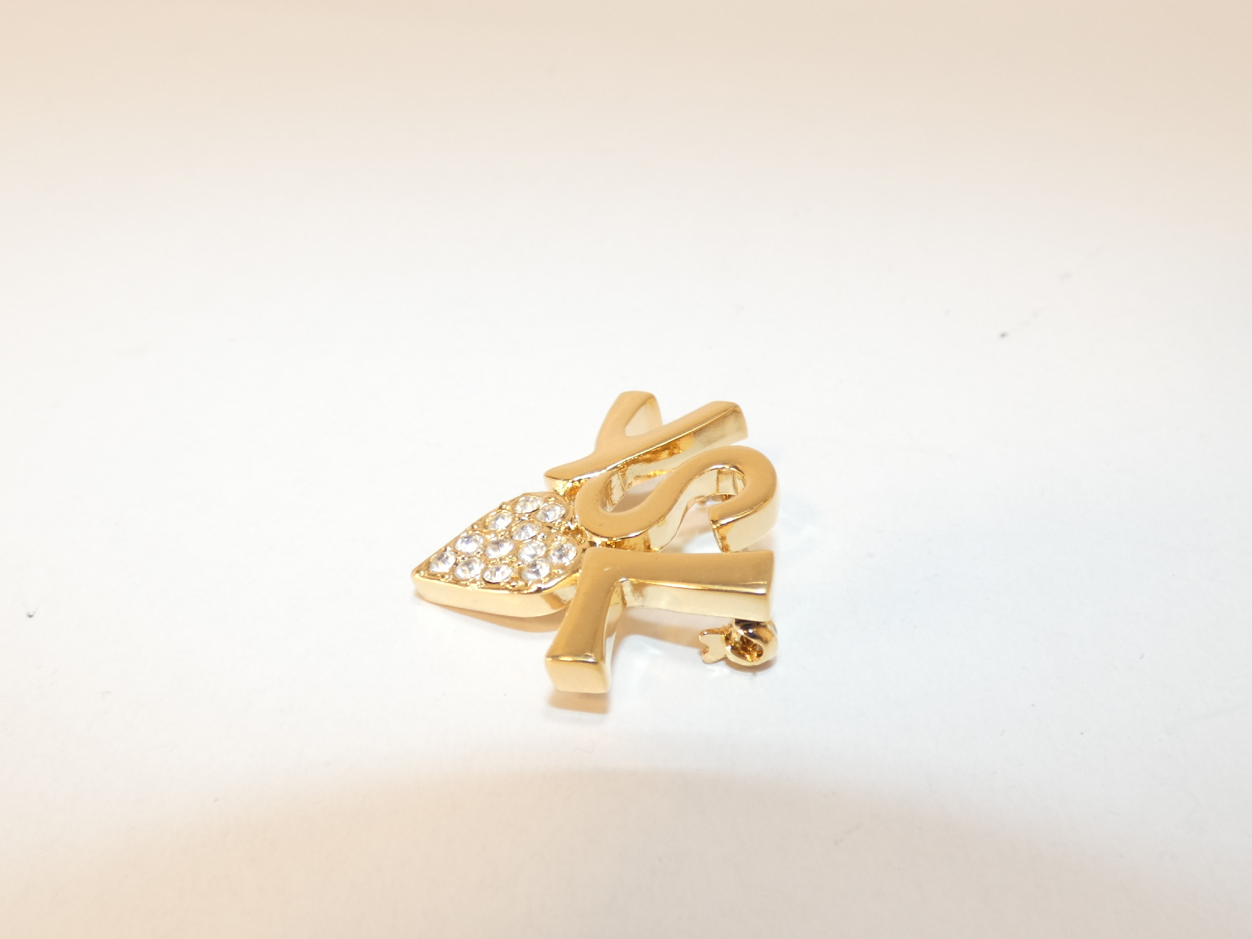 Logo Heart Rhinestone Brooch — view 2