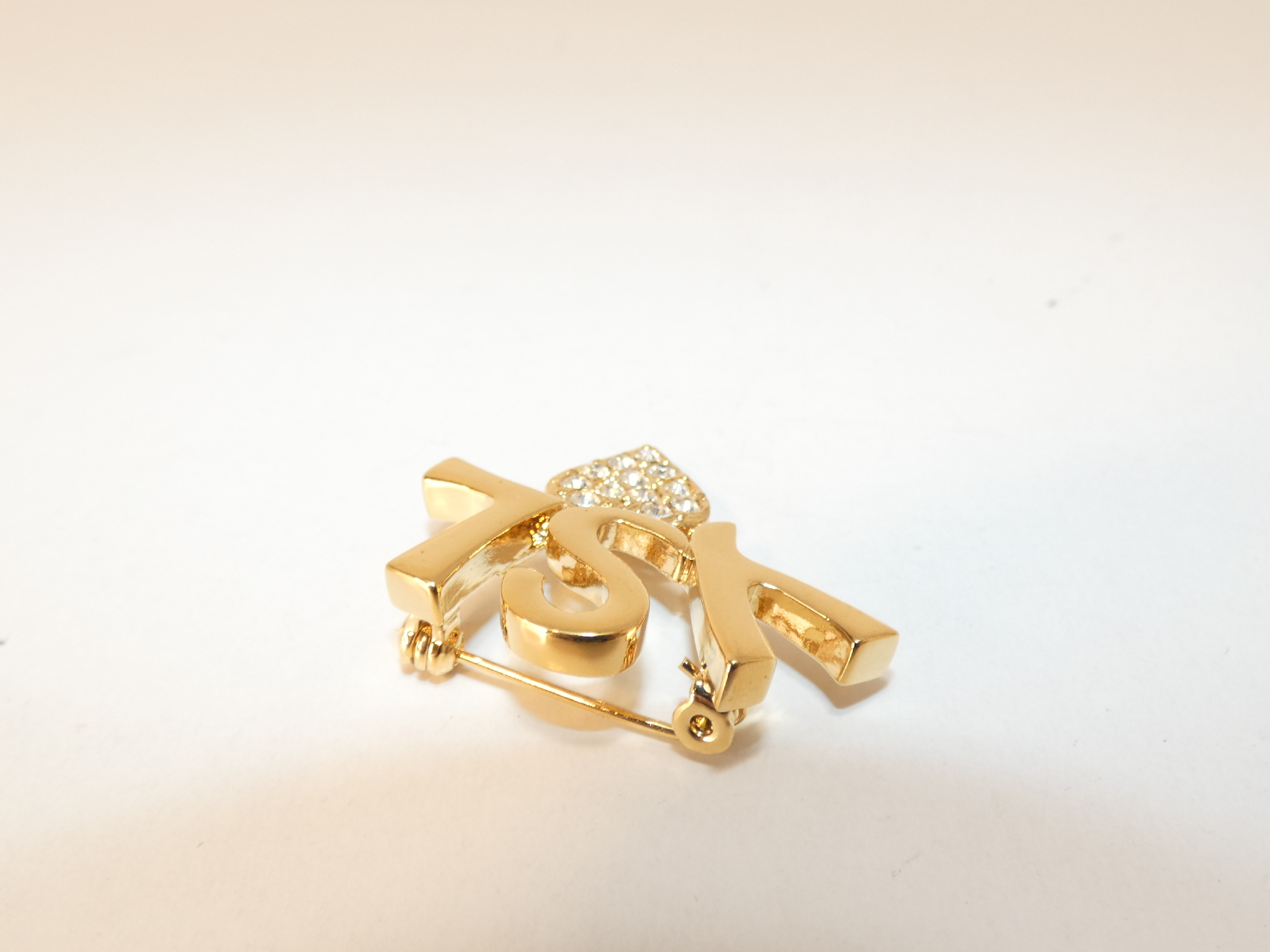 Logo Heart Rhinestone Brooch — view 3