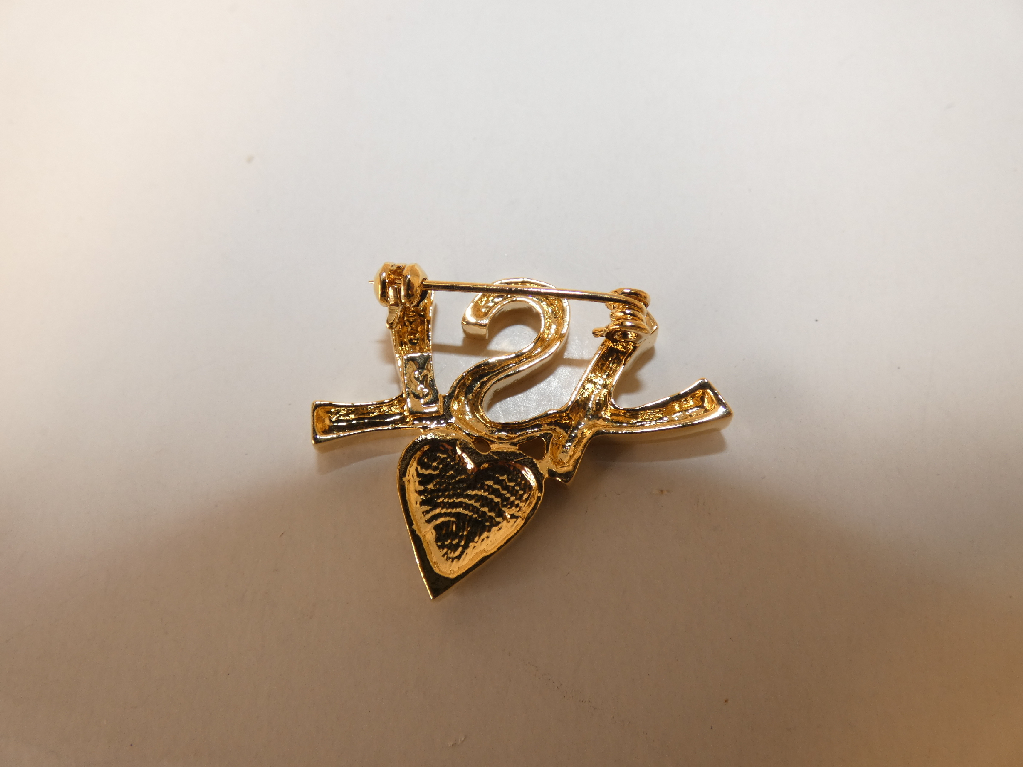 Logo Heart Rhinestone Brooch — view 4