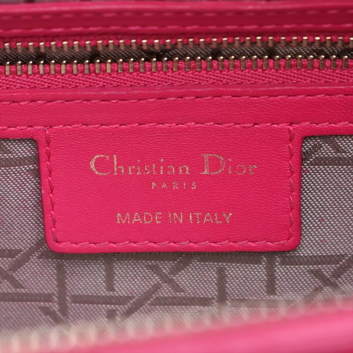 Lady Dior Cannage Large Leather Handbag Pink — view 9