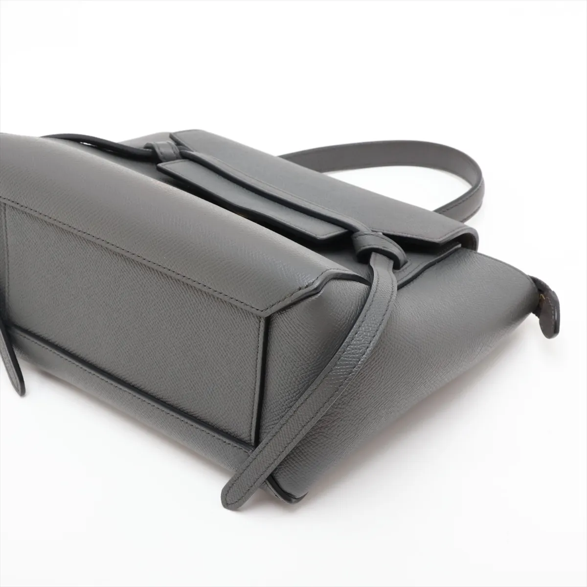 Belt Bag Nano Leather 2-Way Handbag, Gray — view 3