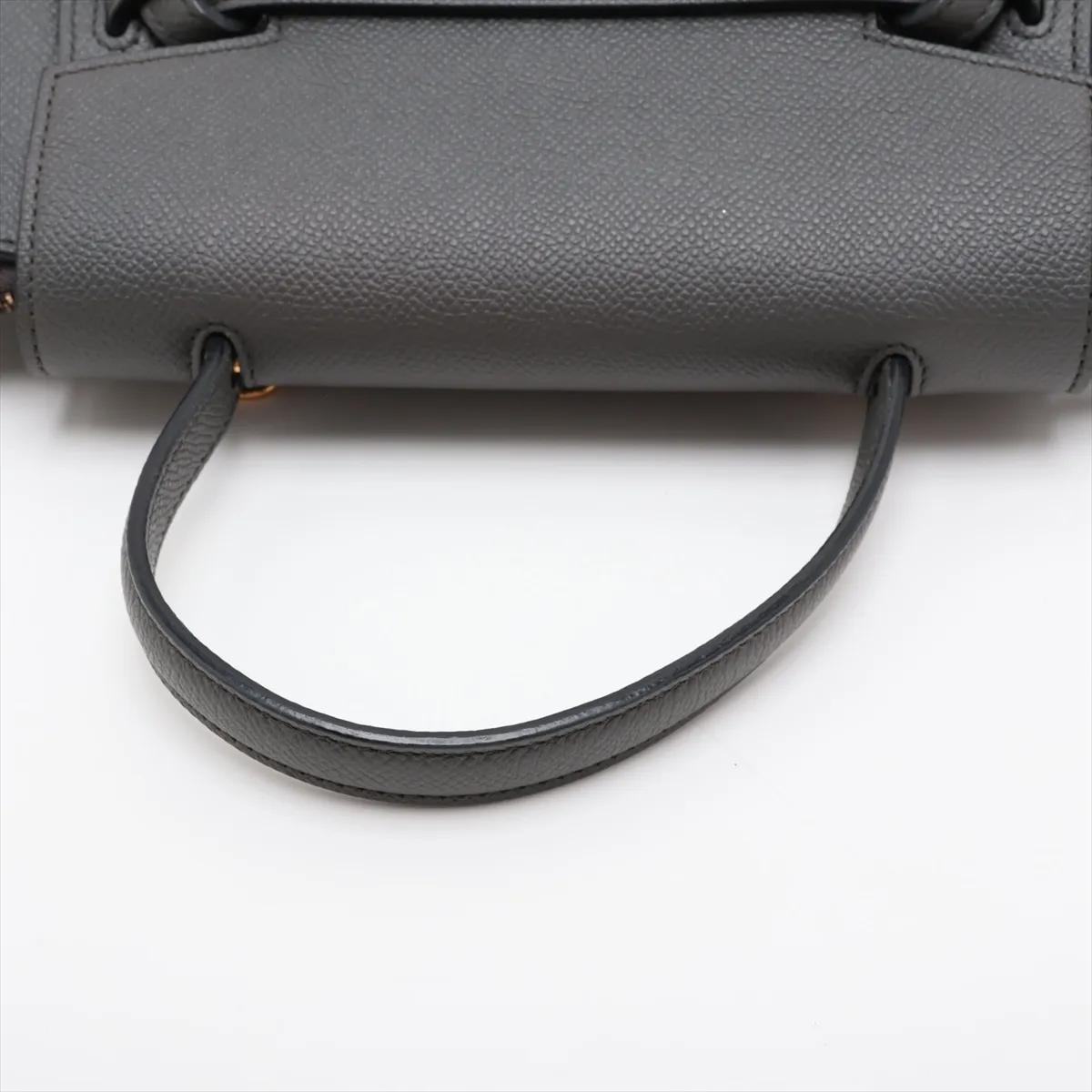 Belt Bag Nano Leather 2-Way Handbag, Gray — view 5