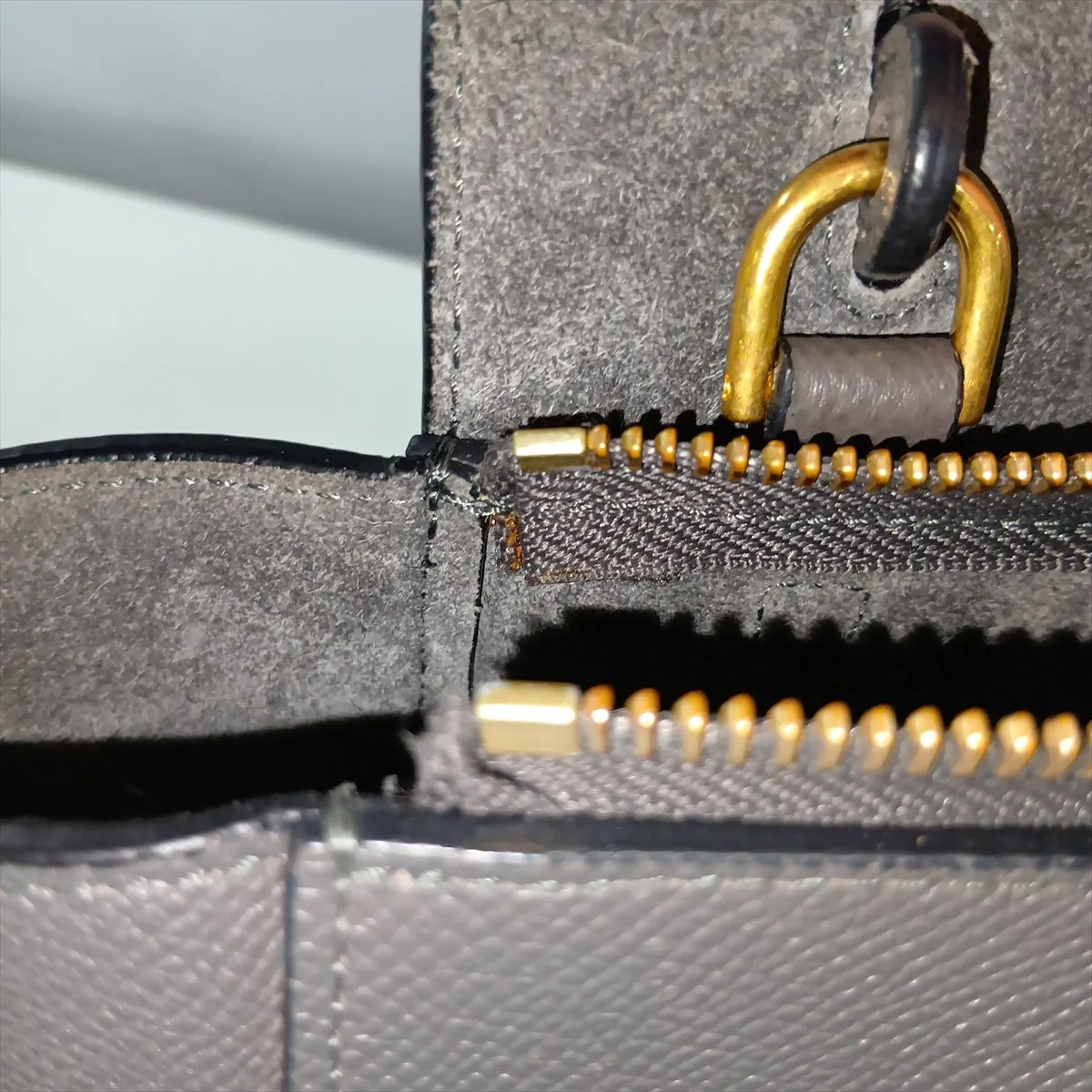 Belt Bag Nano Leather 2-Way Handbag, Gray — view 10
