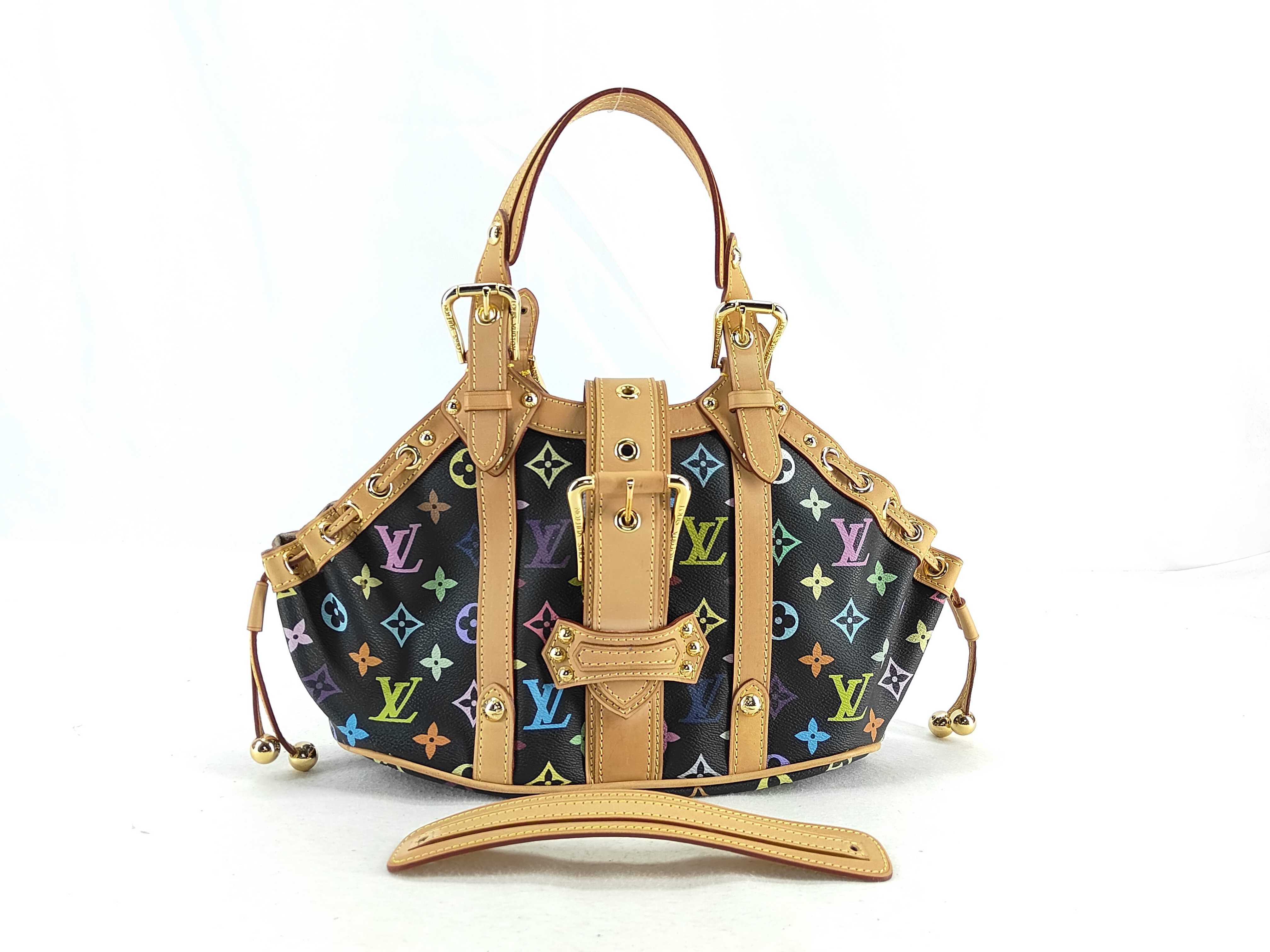 Monogram Multicolor Theda PM M92346 MI3068 Black Tote Bag