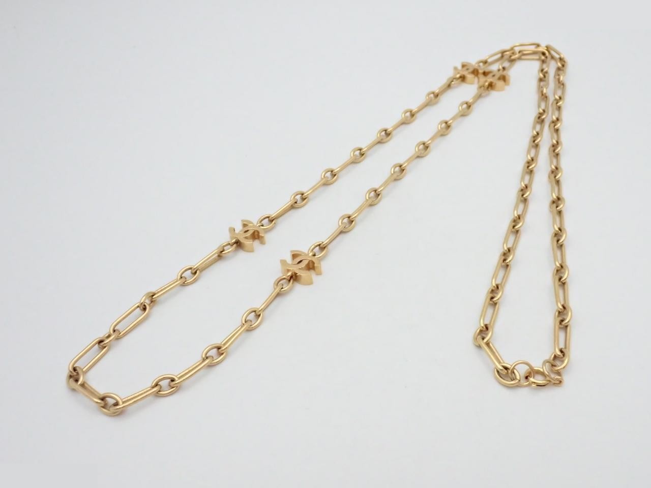 Coco Mark Chain Necklace with Engraved Plate (GP) — view 3