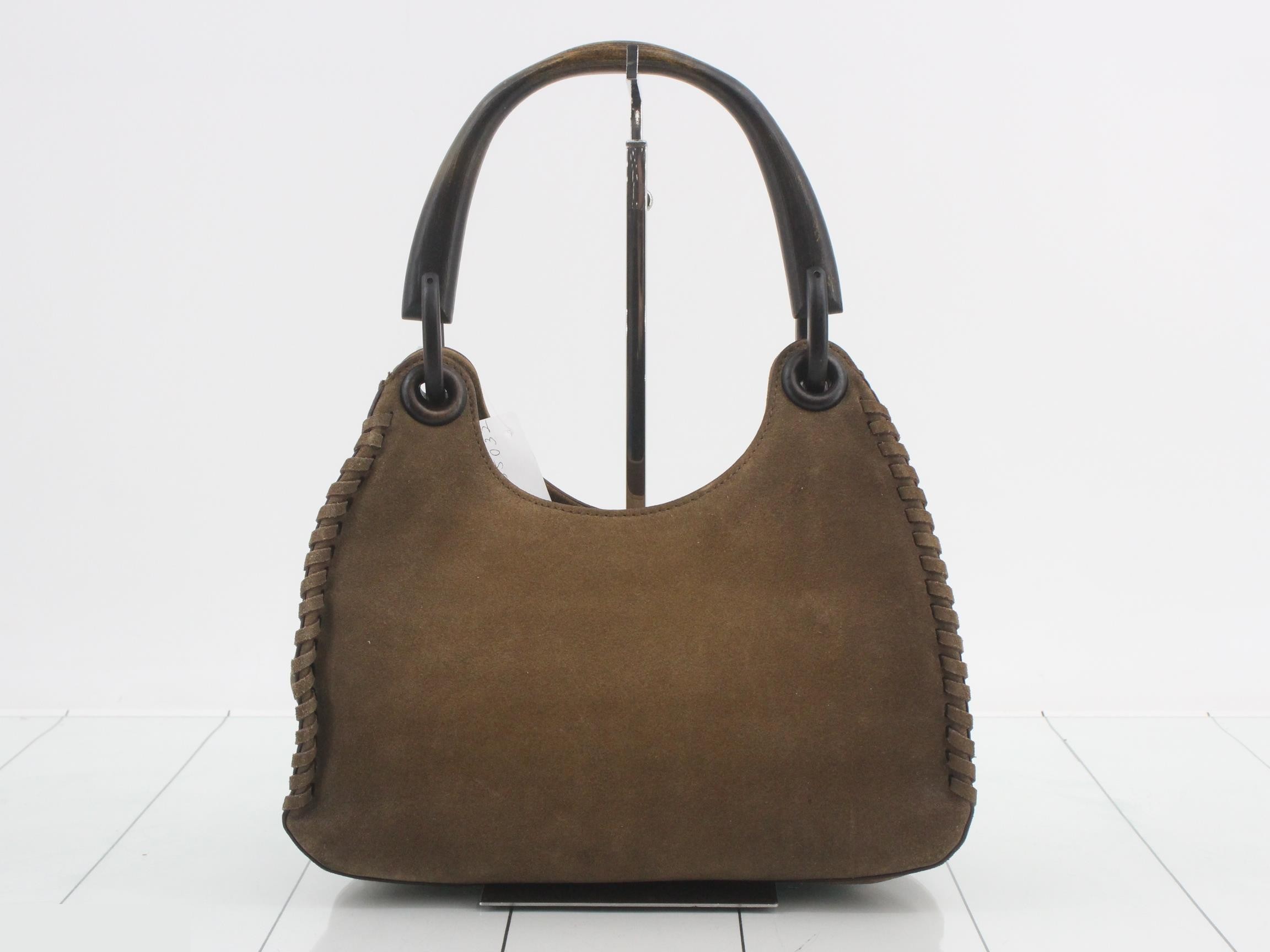 Bamboo suede shoulder bag — view 2