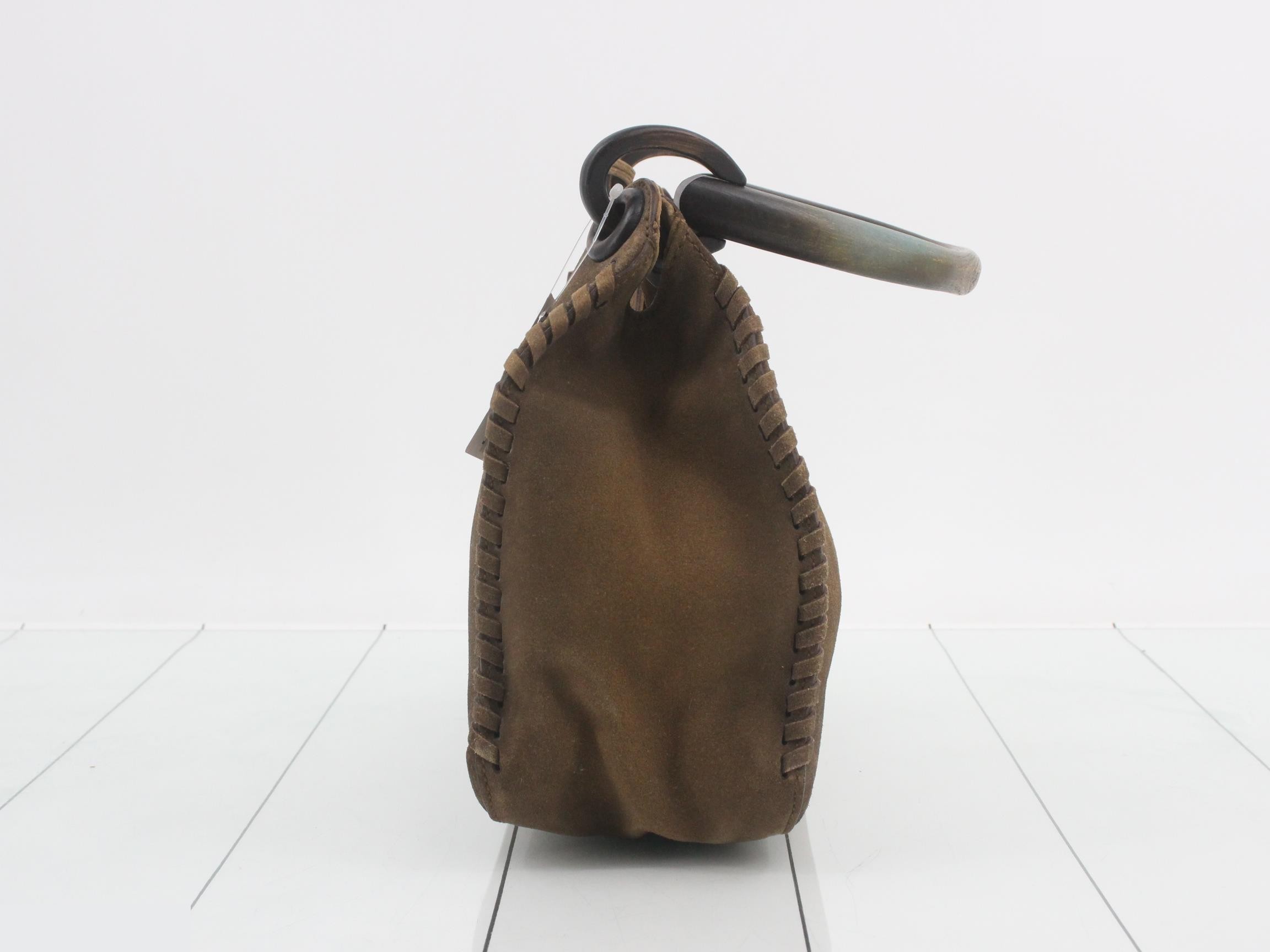 Bamboo suede shoulder bag — view 3