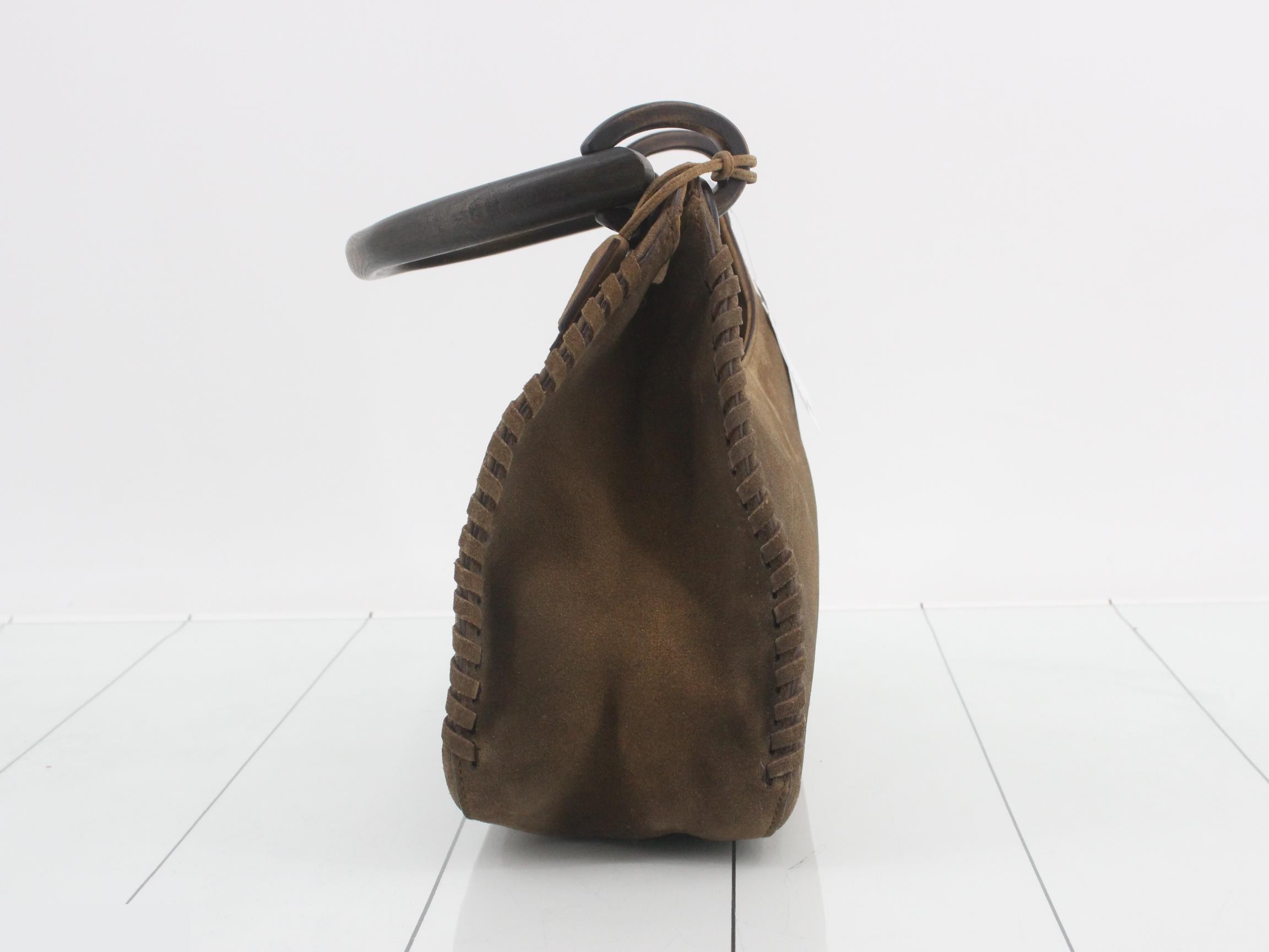 Bamboo suede shoulder bag — view 4
