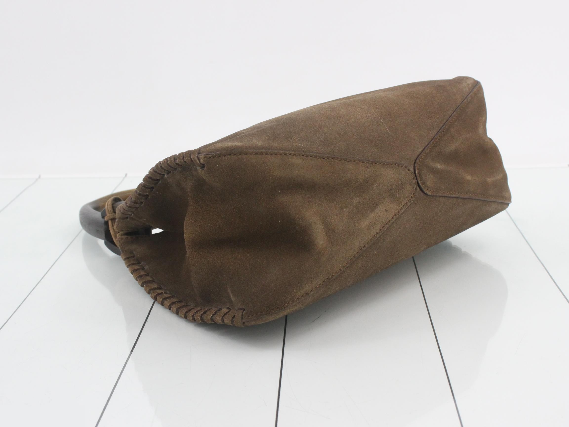 Bamboo suede shoulder bag — view 5